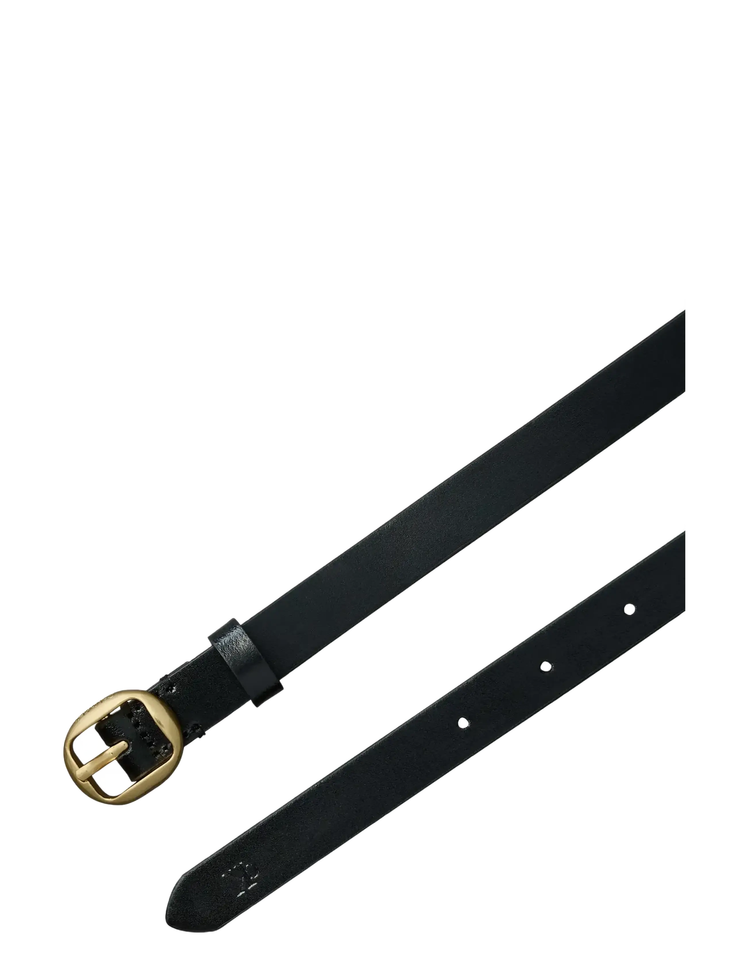 Calvin Klein - ROUND BUCKLE METAL CK TIP 20MM - leather belts - black   antique light gold - 2