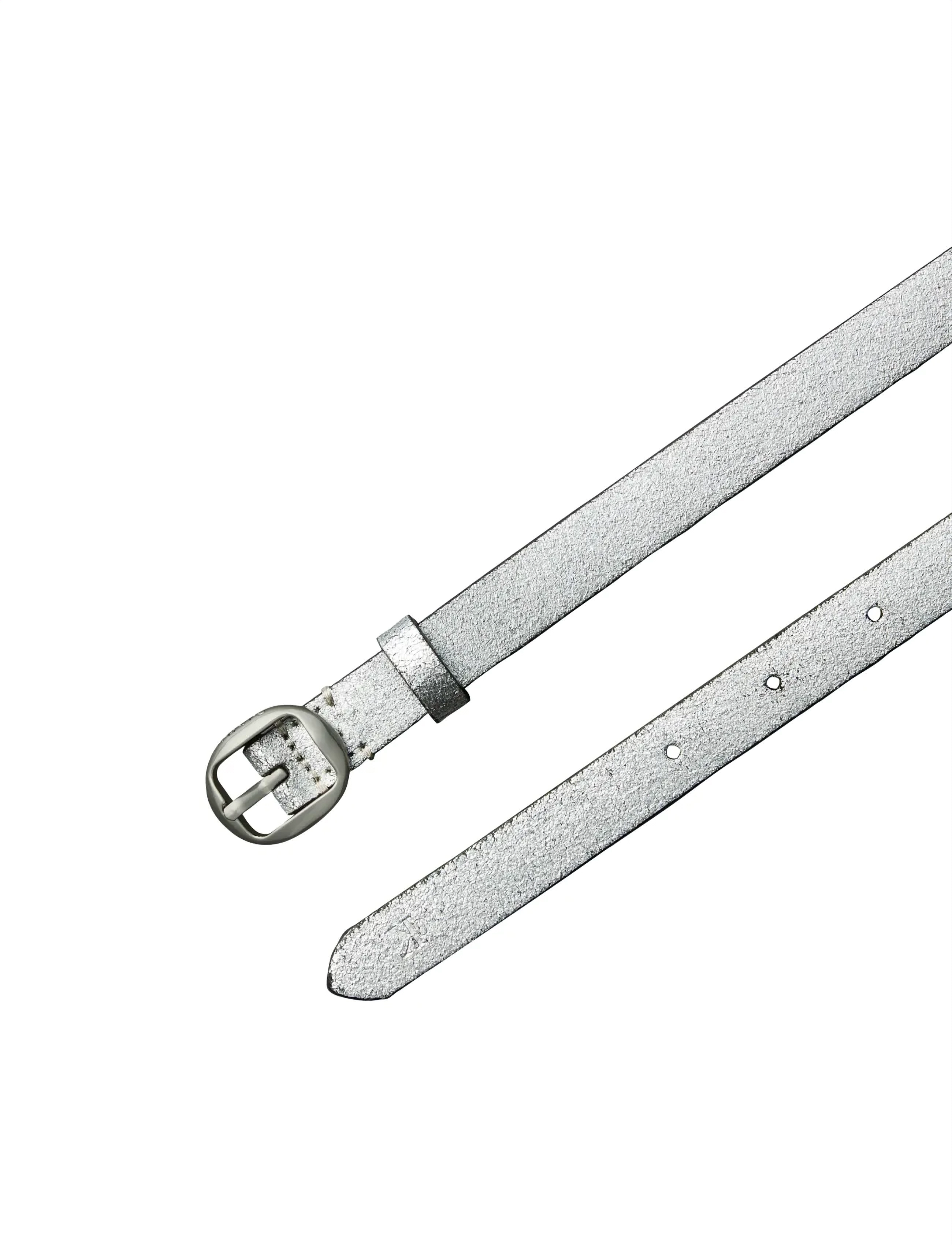 Calvin Klein - ROUND BUCKLE METAL CK TIP 20MM - nahkrihmad - silver metallic - 2