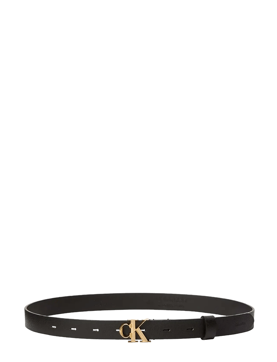Calvin Klein - FACET CK BUCKLE PEBBLE 25MM - læderbælter - black antique light gold - 1