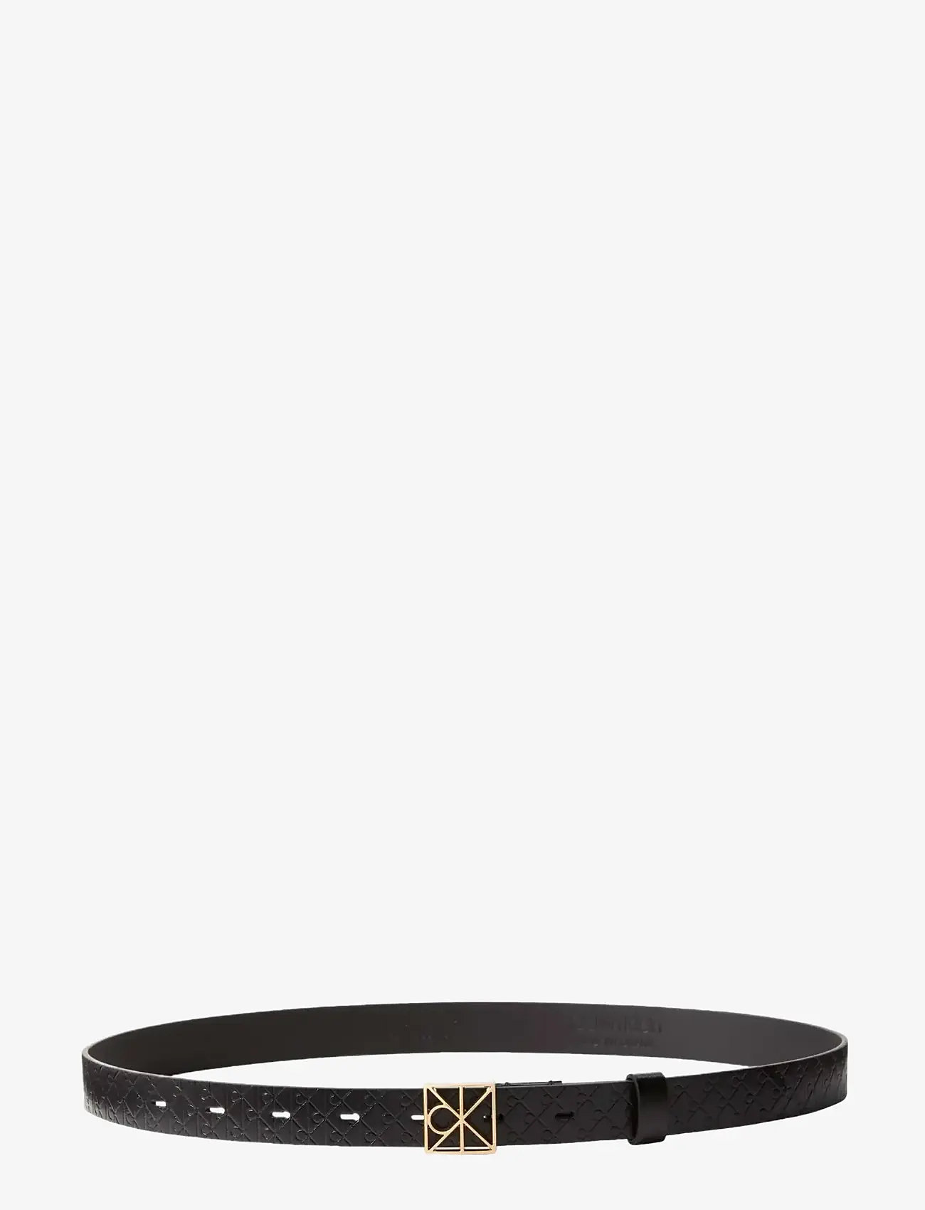 Calvin Klein - EMBLEM BUCKLE AOP STRAP 25MM - igapäevased vööd - black  antique light gold - 1
