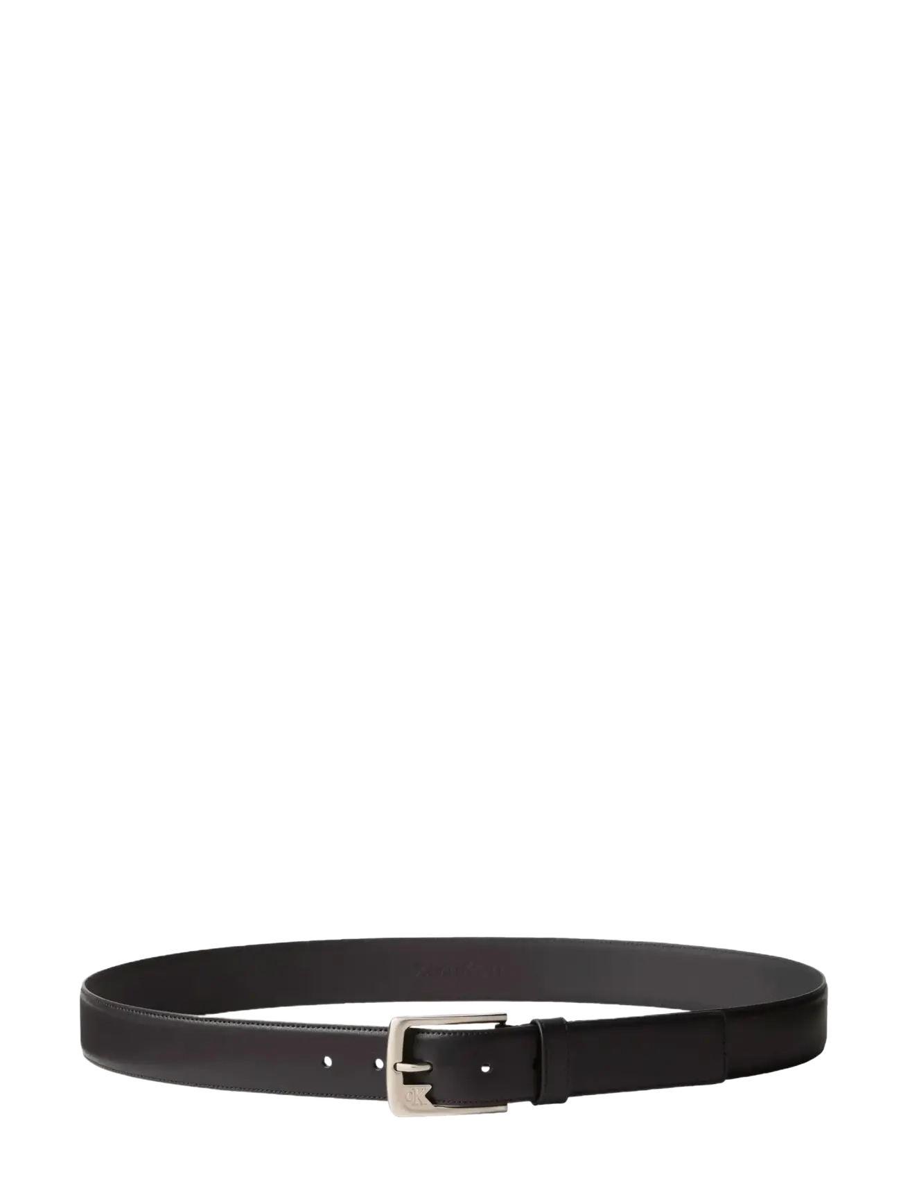 Calvin Klein - OVAL BUCKLE SHINY STRAP 15MM - ledergürtel - black  tumbled deep gold - 1