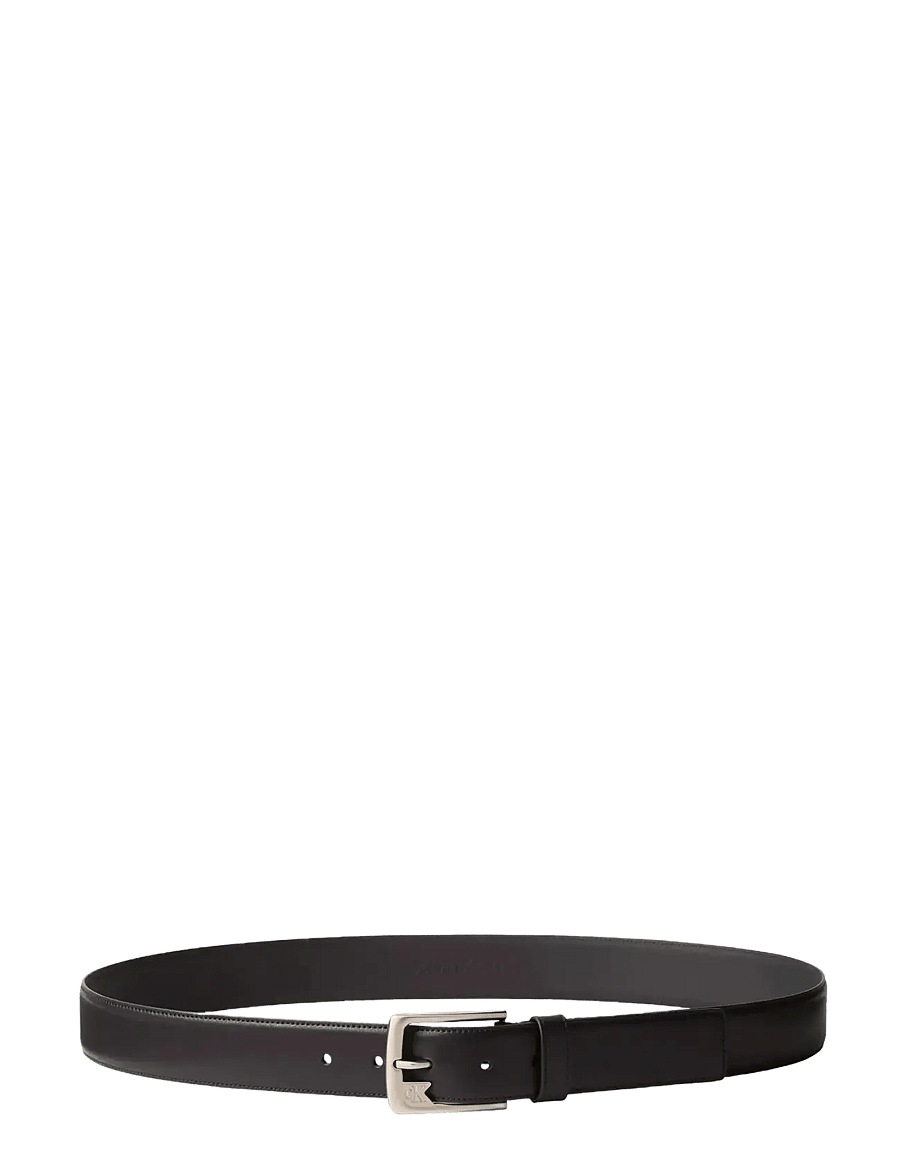 Calvin Klein - OVAL BUCKLE SHINY STRAP 15MM - odiniai diržai - black tumbled deep gold - 1
