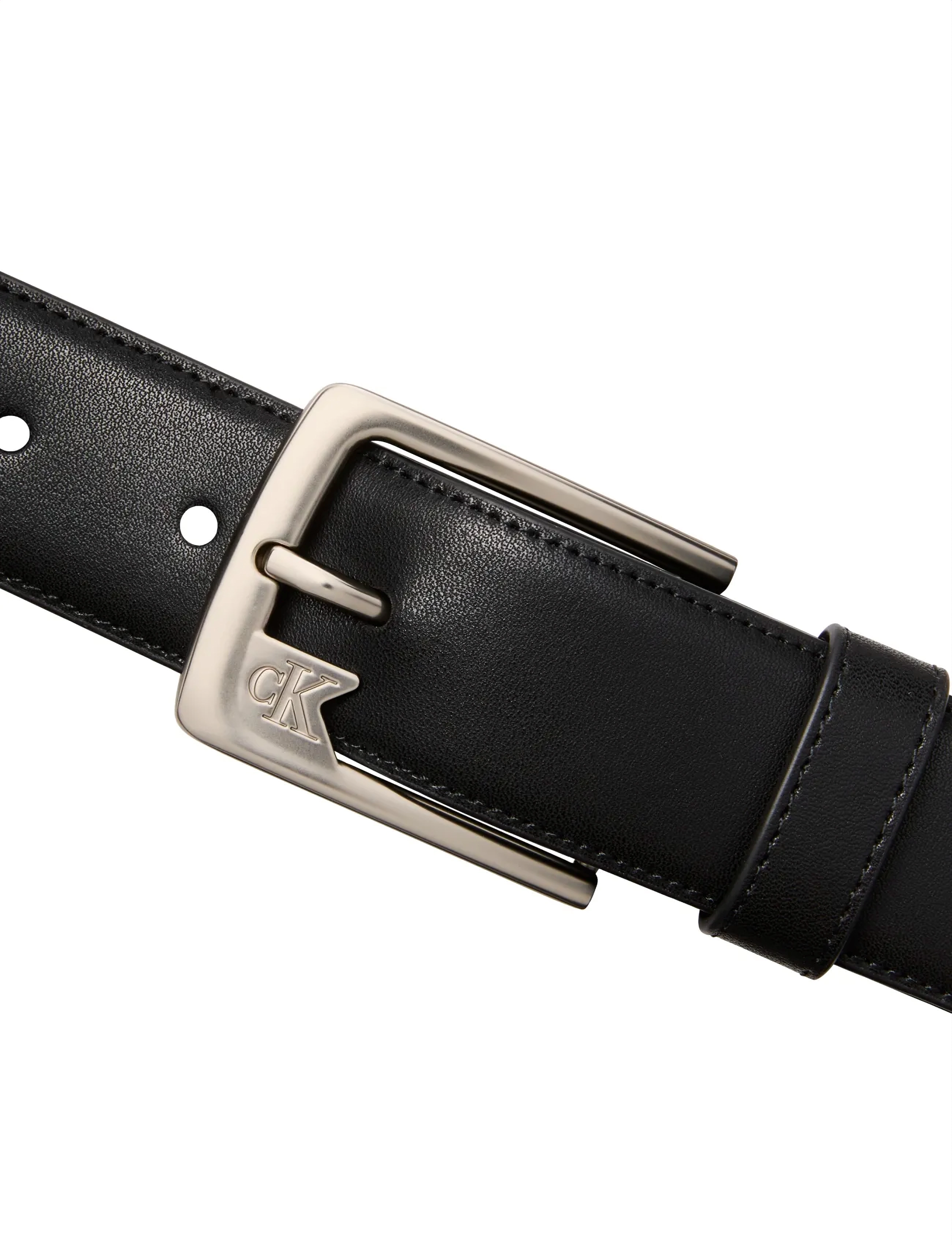 Calvin Klein - OVAL BUCKLE SHINY STRAP 15MM - ledergürtel - black  tumbled deep gold - 2