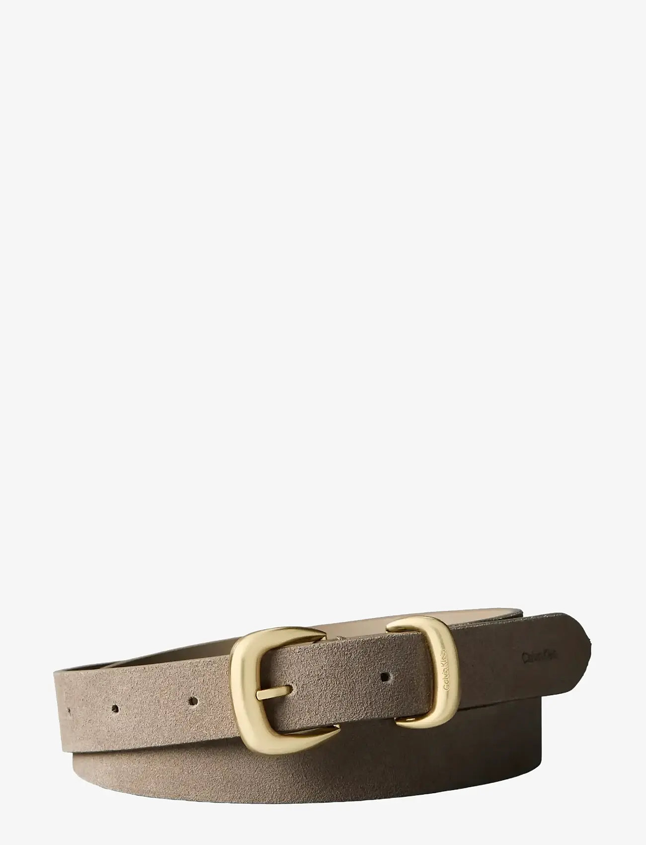 Calvin Klein - 2 PIECE SUEDE STRAP 25MM - leather belts - desert taupe   antique light gold - 0