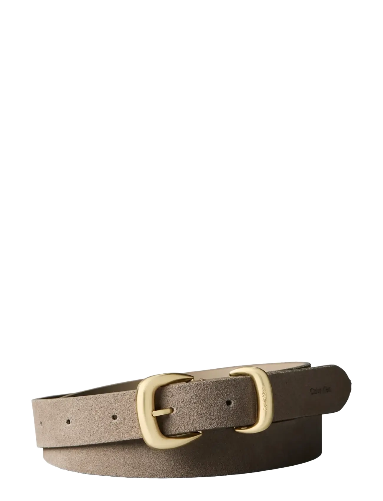 Calvin Klein 2 PIECE SUEDE STRAP 25MM - Casual gürtel - DESERT TAUPE   ANTIQUE LIGHT GOLD / beige