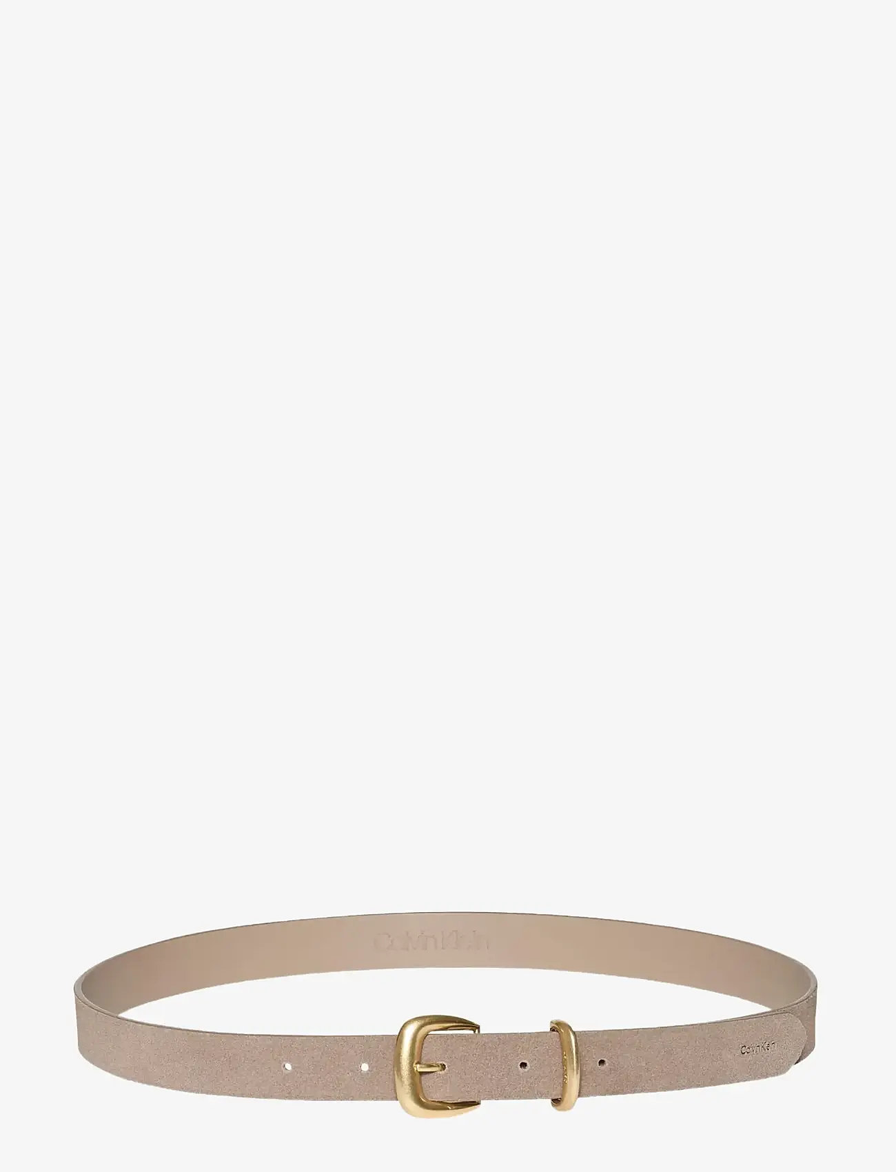 Calvin Klein - 2 PIECE SUEDE STRAP 25MM - leather belts - desert taupe   antique light gold - 1