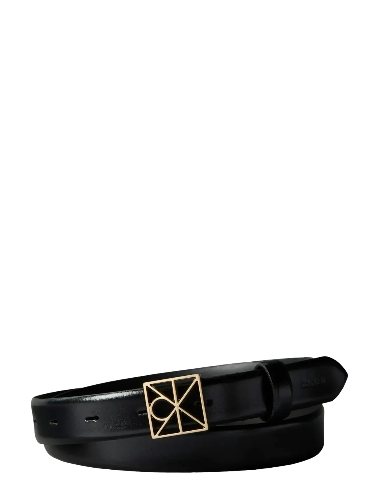 Calvin Klein EMBLEM BUCKLE 25MM FIXED SMOOTH - Accessoarer - BLACK   ANTIQUE LIGHT GOLD / black