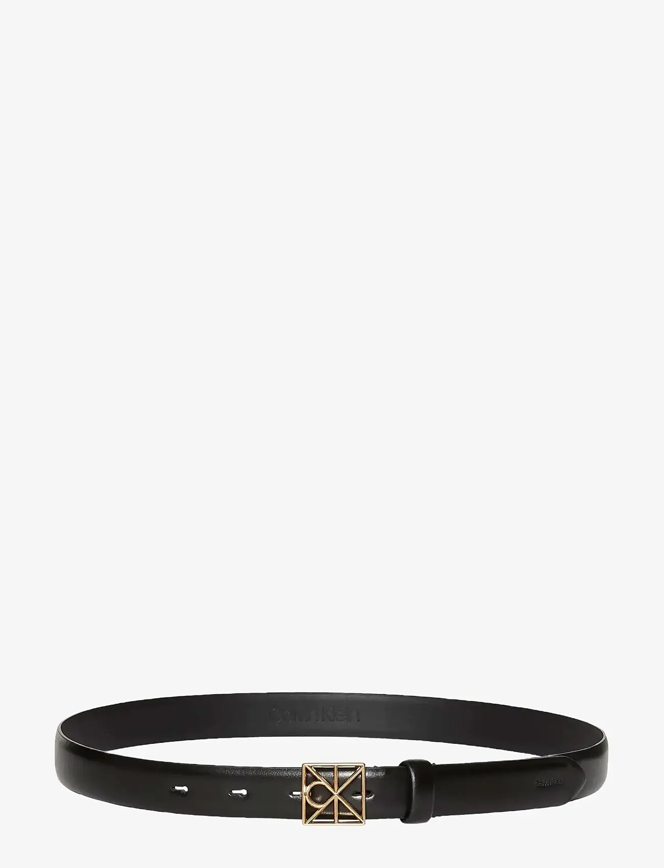 Calvin Klein - EMBLEM BUCKLE 25MM FIXED SMOOTH - igapäevased vööd - black   antique light gold - 2