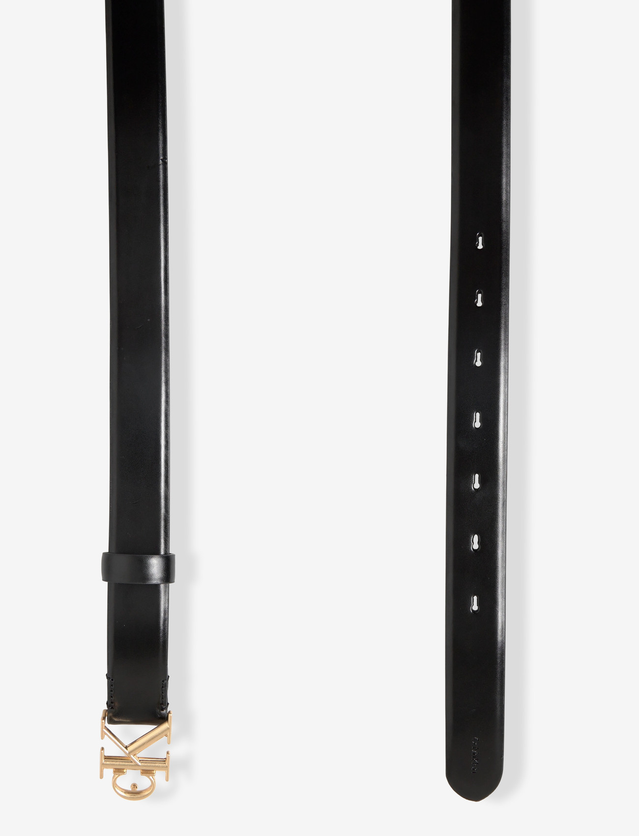Calvin Klein - ROUND CK BUCKLE 30MM BELT SMOOTH - casual bælter - black   antique light gold - 1