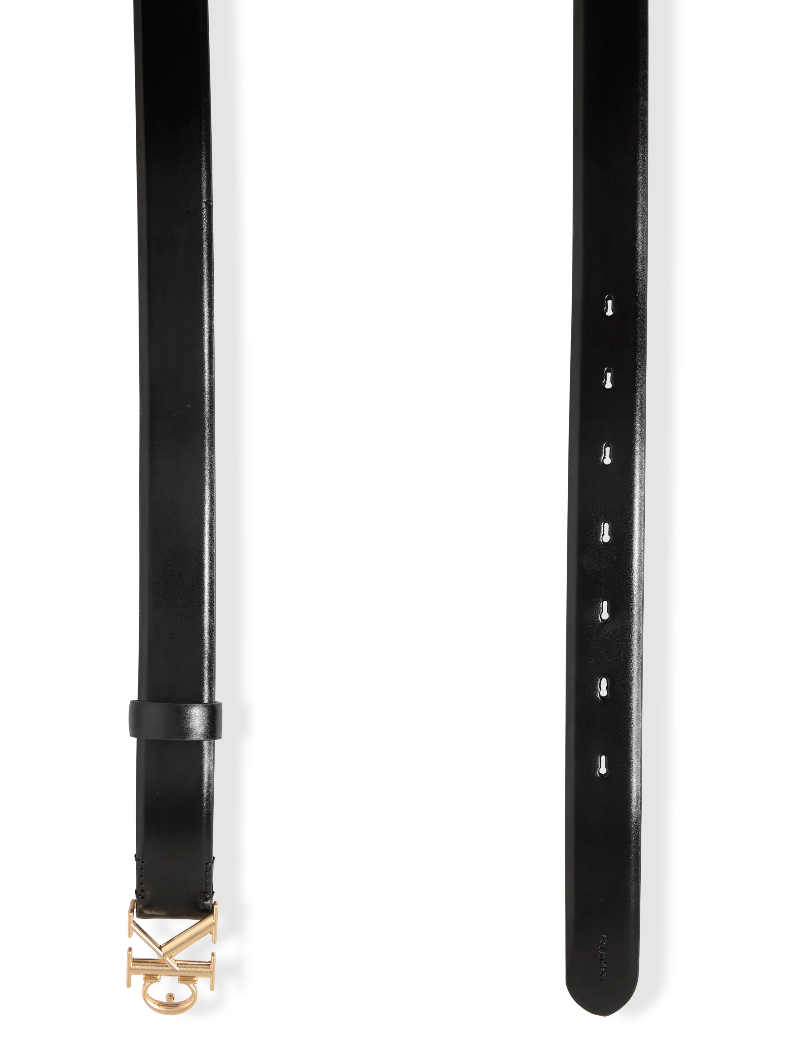 Calvin Klein - ROUND CK BUCKLE 30MM BELT SMOOTH - freizeitgürtel - black   antique light gold - 1