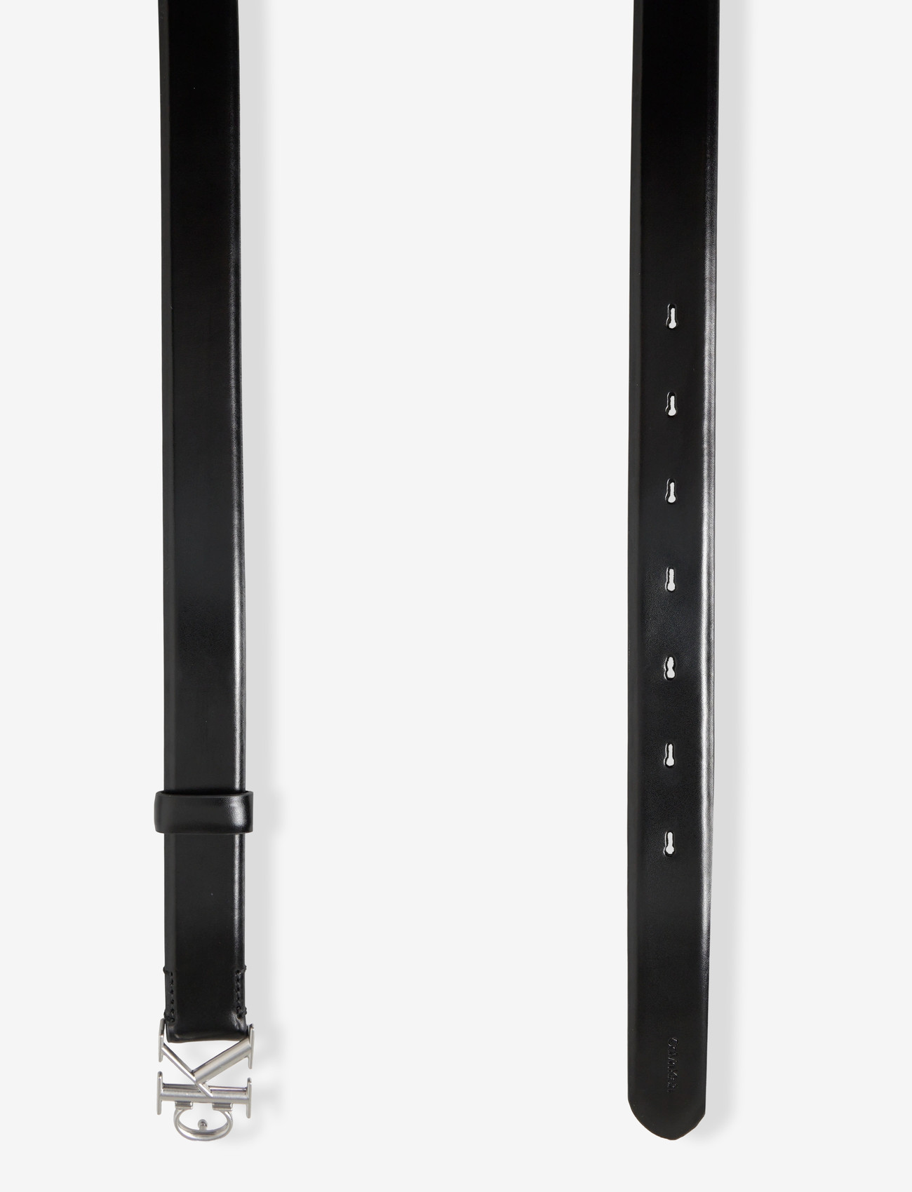 Calvin Klein - ROUND CK BUCKLE 30MM BELT SMOOTH - casual bælter - black   antique nickel - 1