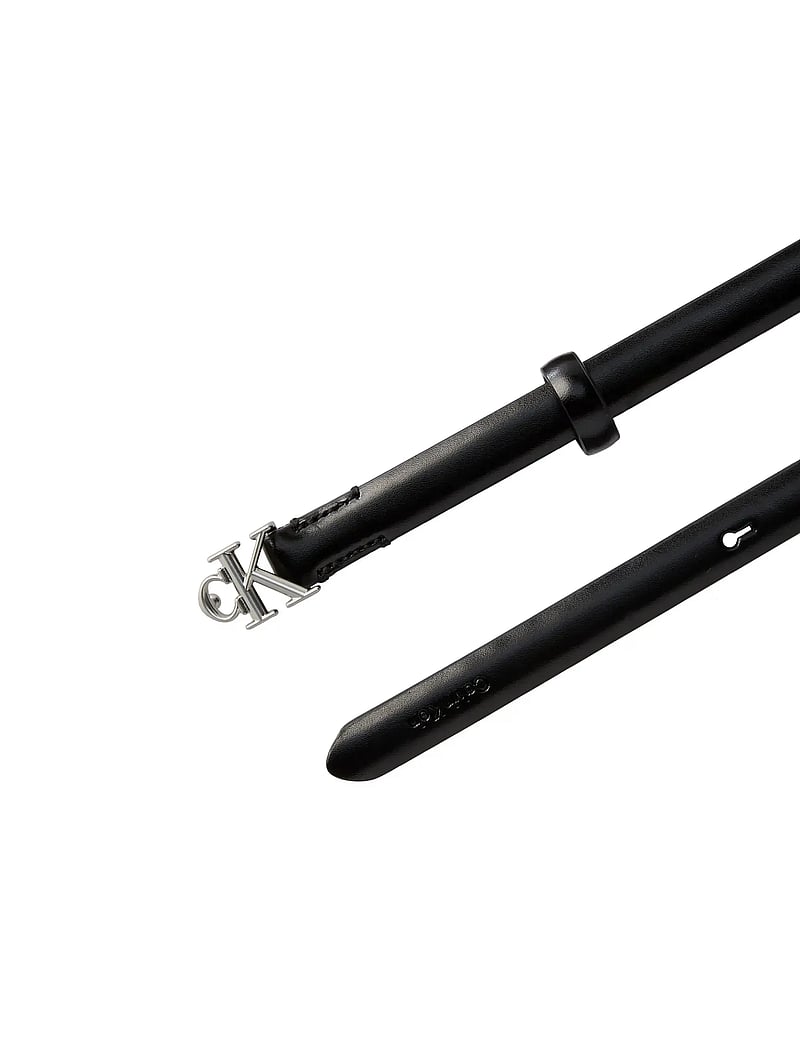 Calvin Klein - ROUND CK BUCKLE SMOOTH 15MM - læderbælter - ck black antique nickel - 1