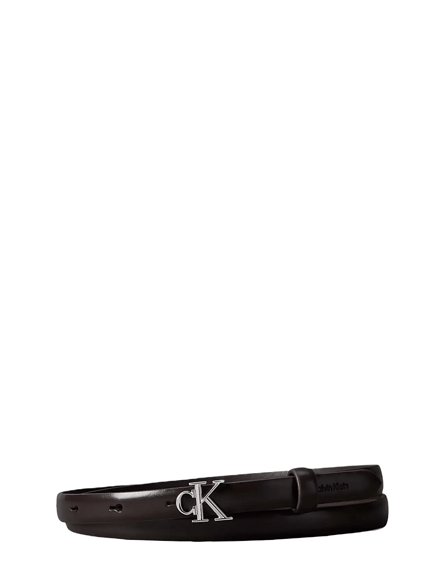 Calvin Klein - ROUND CK BUCKLE SMOOTH 15MM - ledergürtel - delicioso shiny nickel - 0