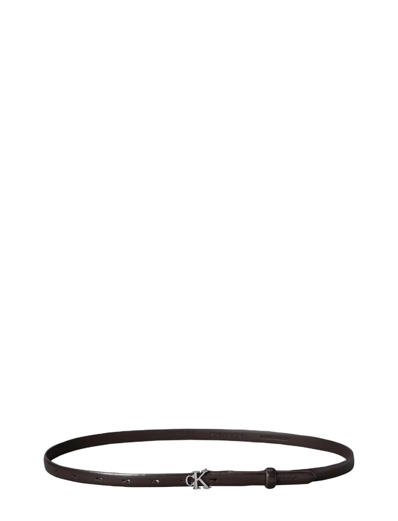 Calvin Klein - ROUND CK BUCKLE SMOOTH 15MM - ledergürtel - delicioso  shiny nickel - 1