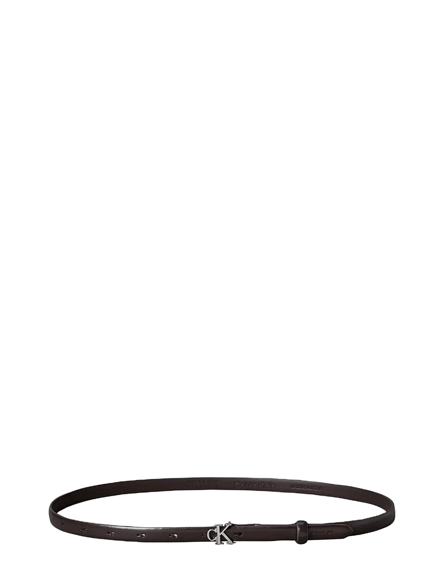 Calvin Klein - ROUND CK BUCKLE SMOOTH 15MM - ledergürtel - delicioso shiny nickel - 1