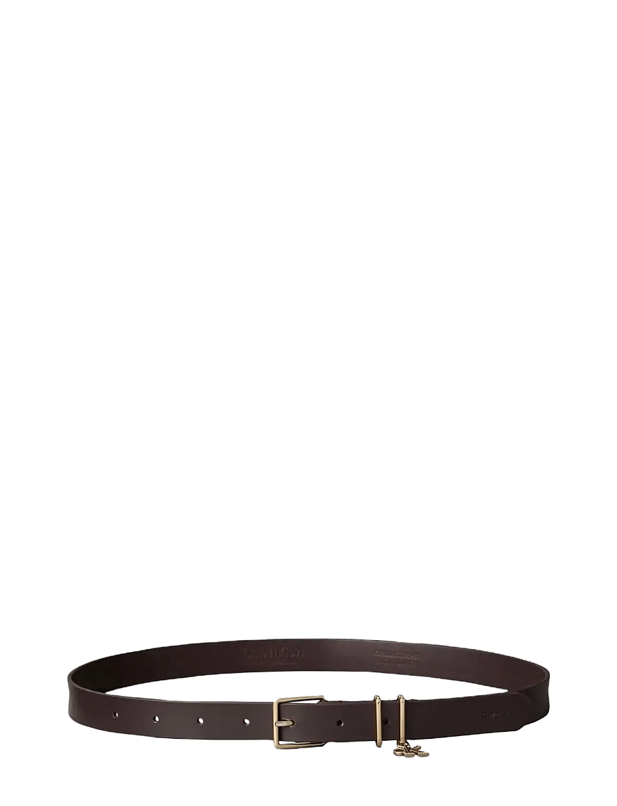 Calvin Klein - MONOGRAM CHARM KEEPER BELT 25MM - læderbælter - delicioso antique light gold - 1