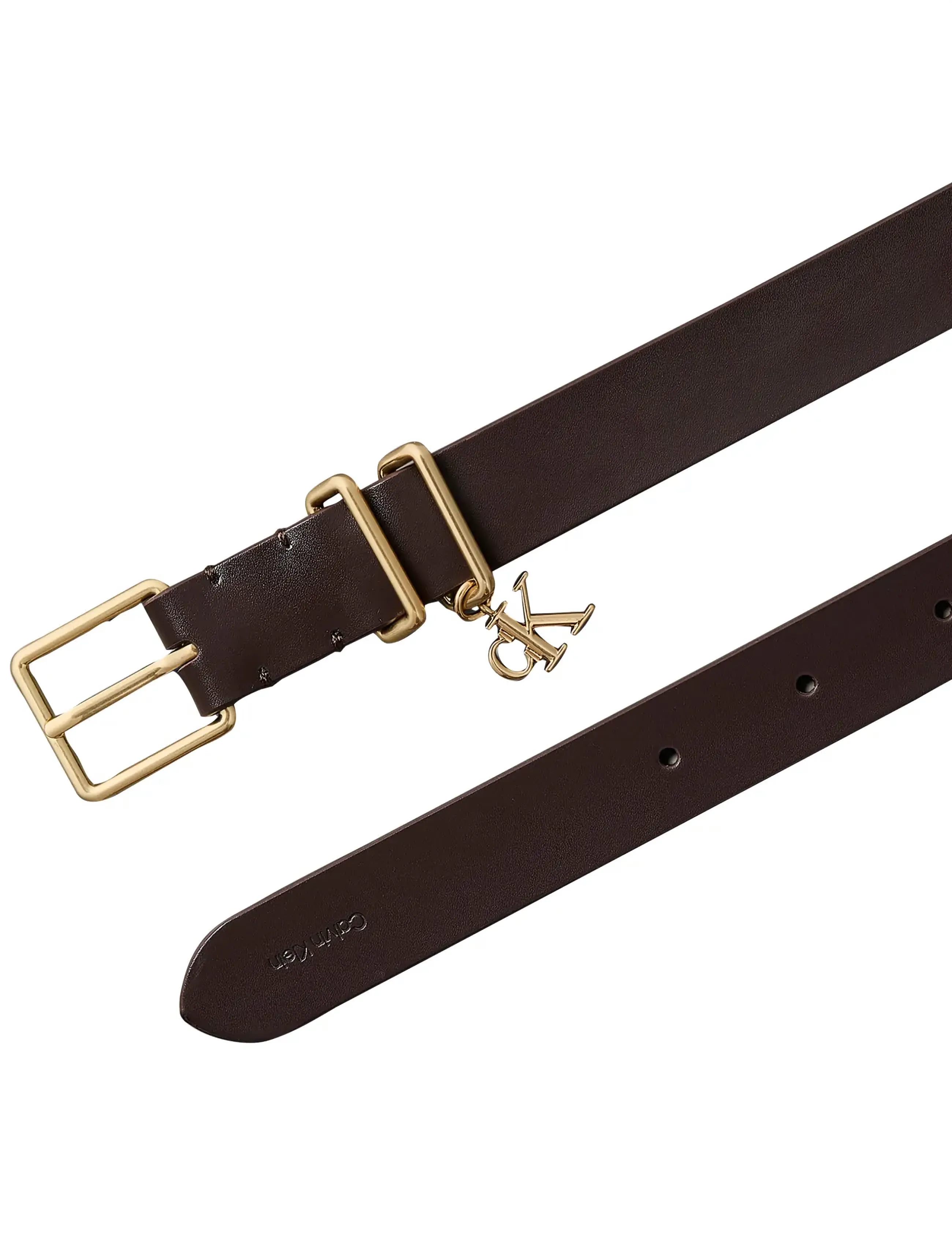Calvin Klein - MONOGRAM CHARM  KEEPER BELT 25MM - læderbælter - delicioso  antique light gold - 2