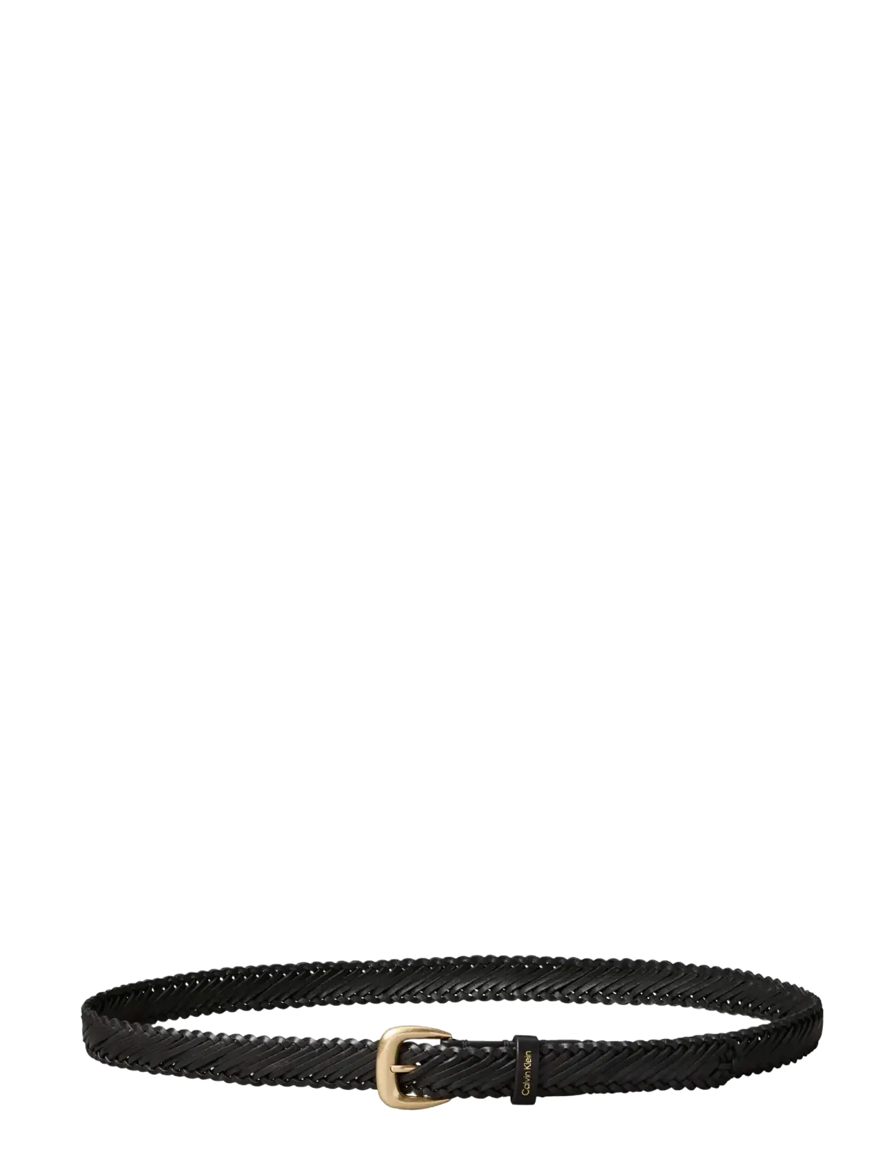 Calvin Klein - BRAIDED LOGO BUCKLE 25MM - braided belts - black   antique light gold - 2