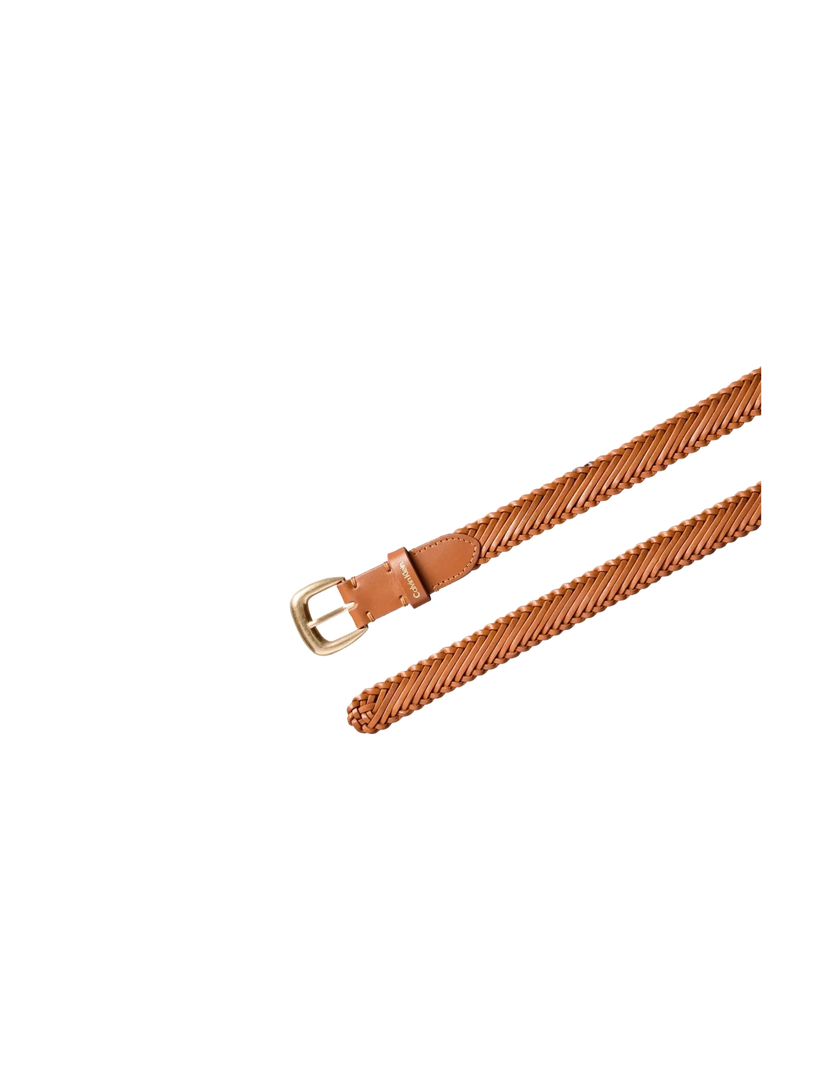 Calvin Klein - BRAIDED LOGO BUCKLE 25MM - bælter - argan oil   antique light gold - 1