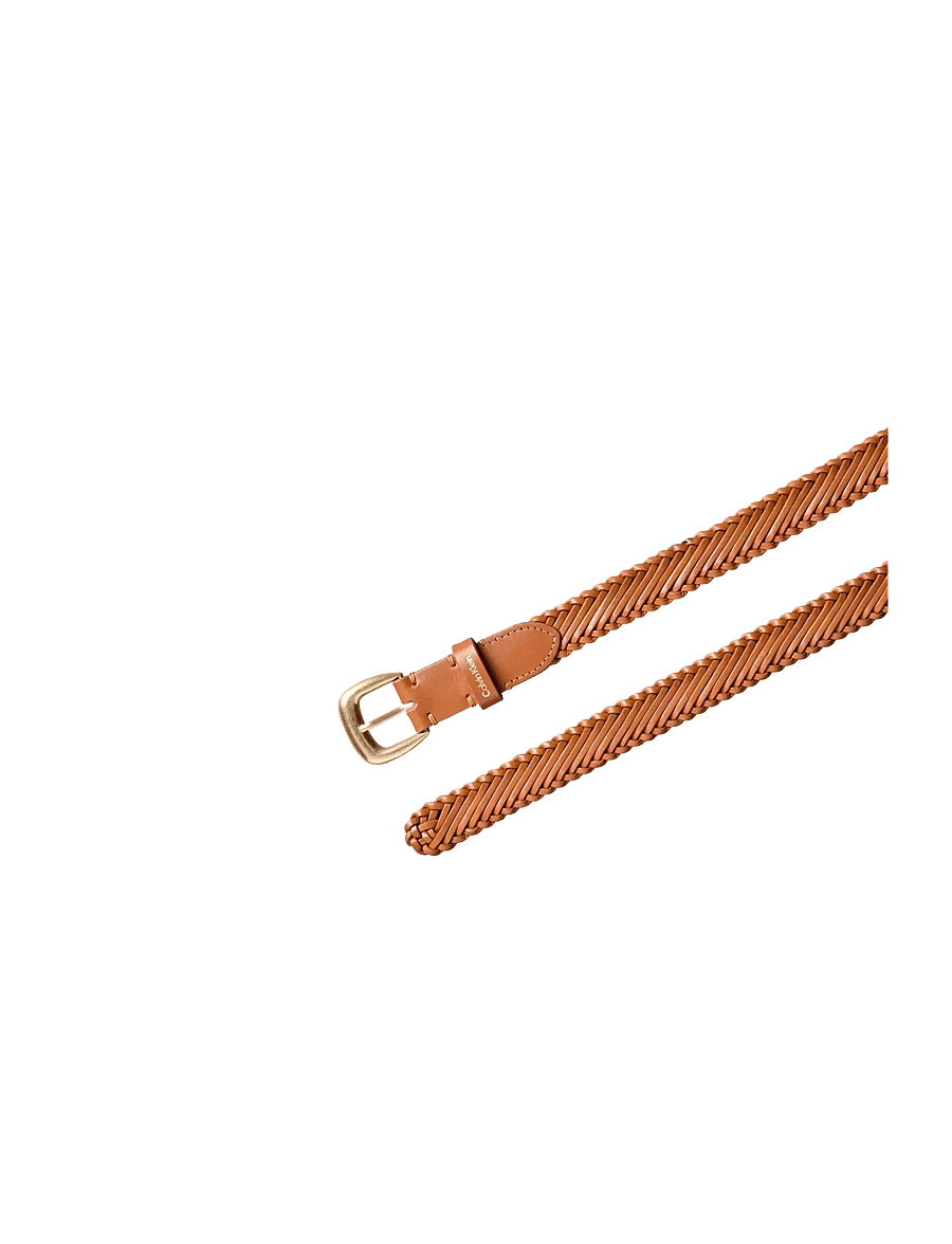 Calvin Klein - BRAIDED LOGO BUCKLE 25MM - ledergürtel - argan oil antique light gold - 1