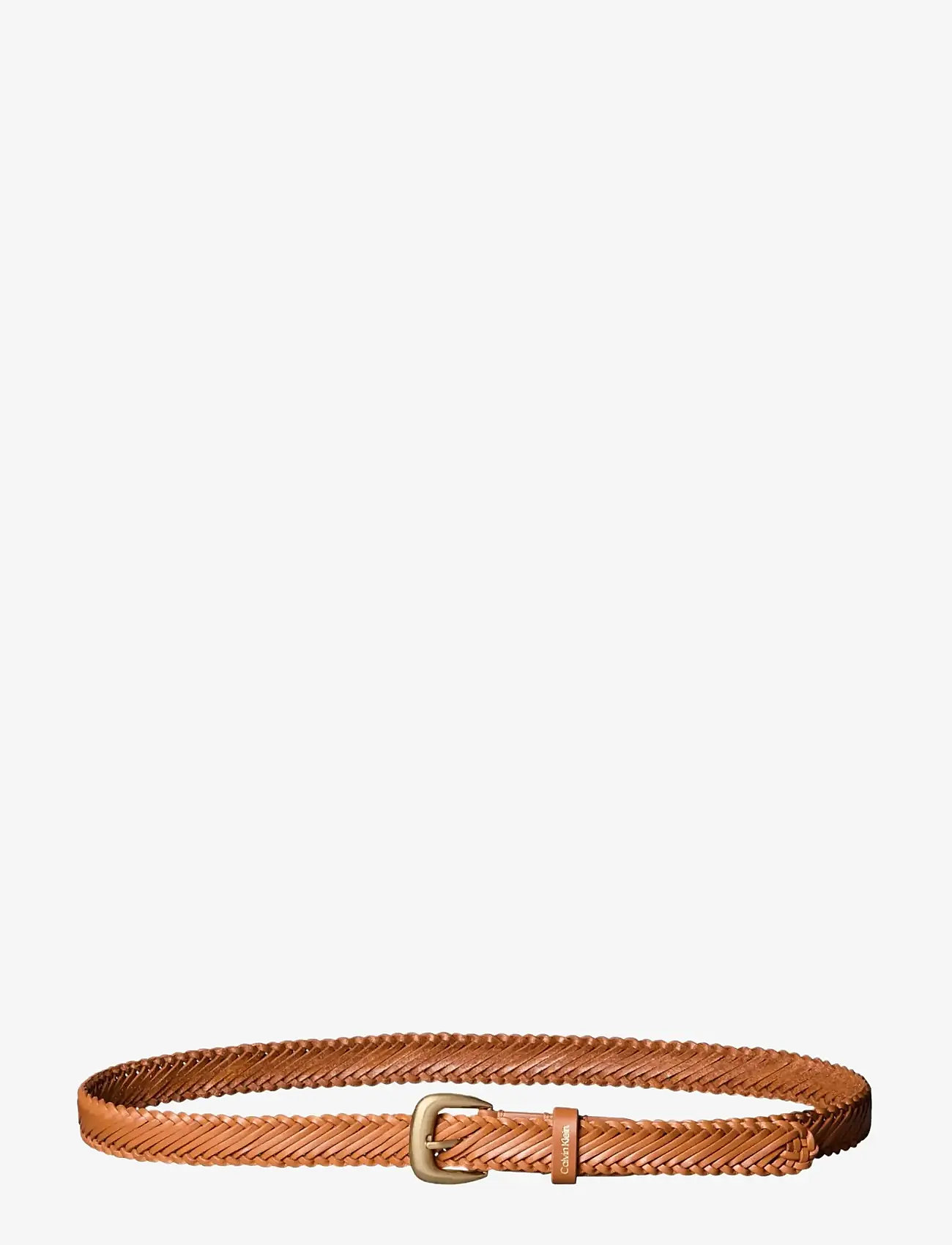 Calvin Klein - BRAIDED LOGO BUCKLE 25MM - flettede bælter - argan oil   antique light gold - 2