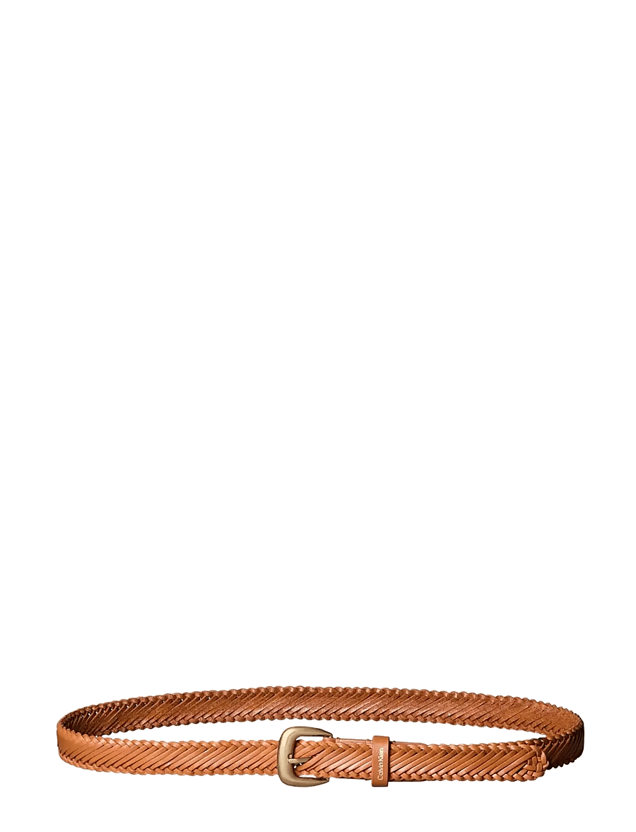 Calvin Klein - BRAIDED LOGO BUCKLE 25MM - ledergürtel - argan oil antique light gold - 2