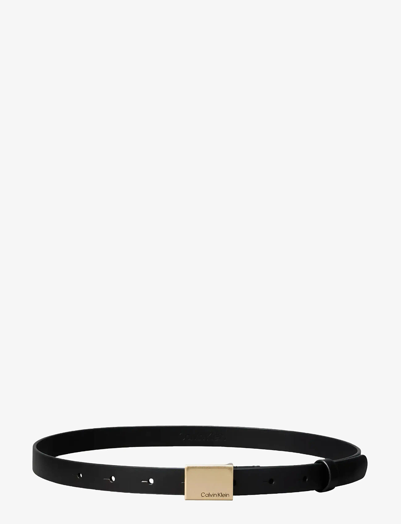 Calvin Klein - TITLECASE PLAQUE BELT 20MM - casual bælter - black   antique light gold - 1