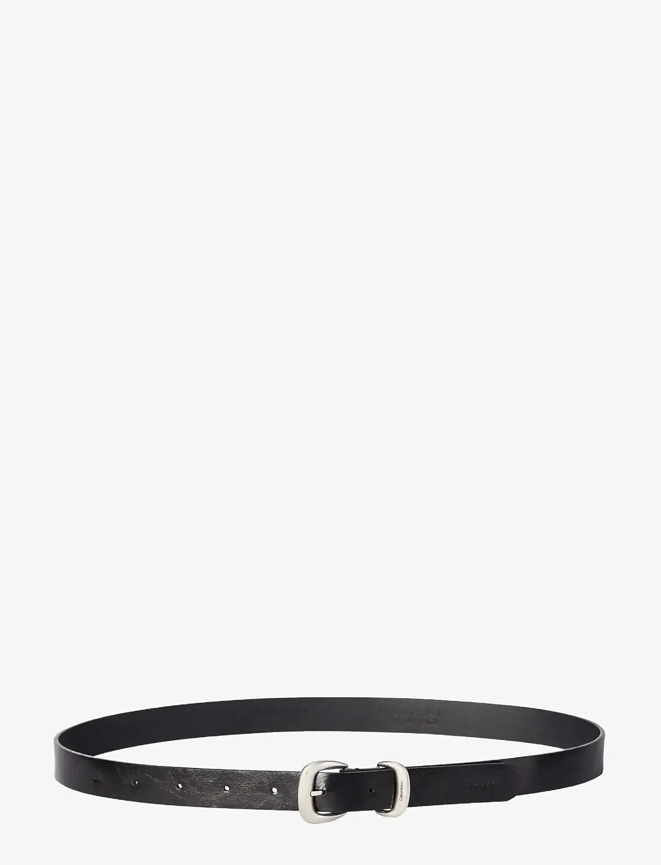 Calvin Klein - 2PIECE LOGO BUCKLE 25MM GLOSSY - læderbælter - black antique nickel - 0