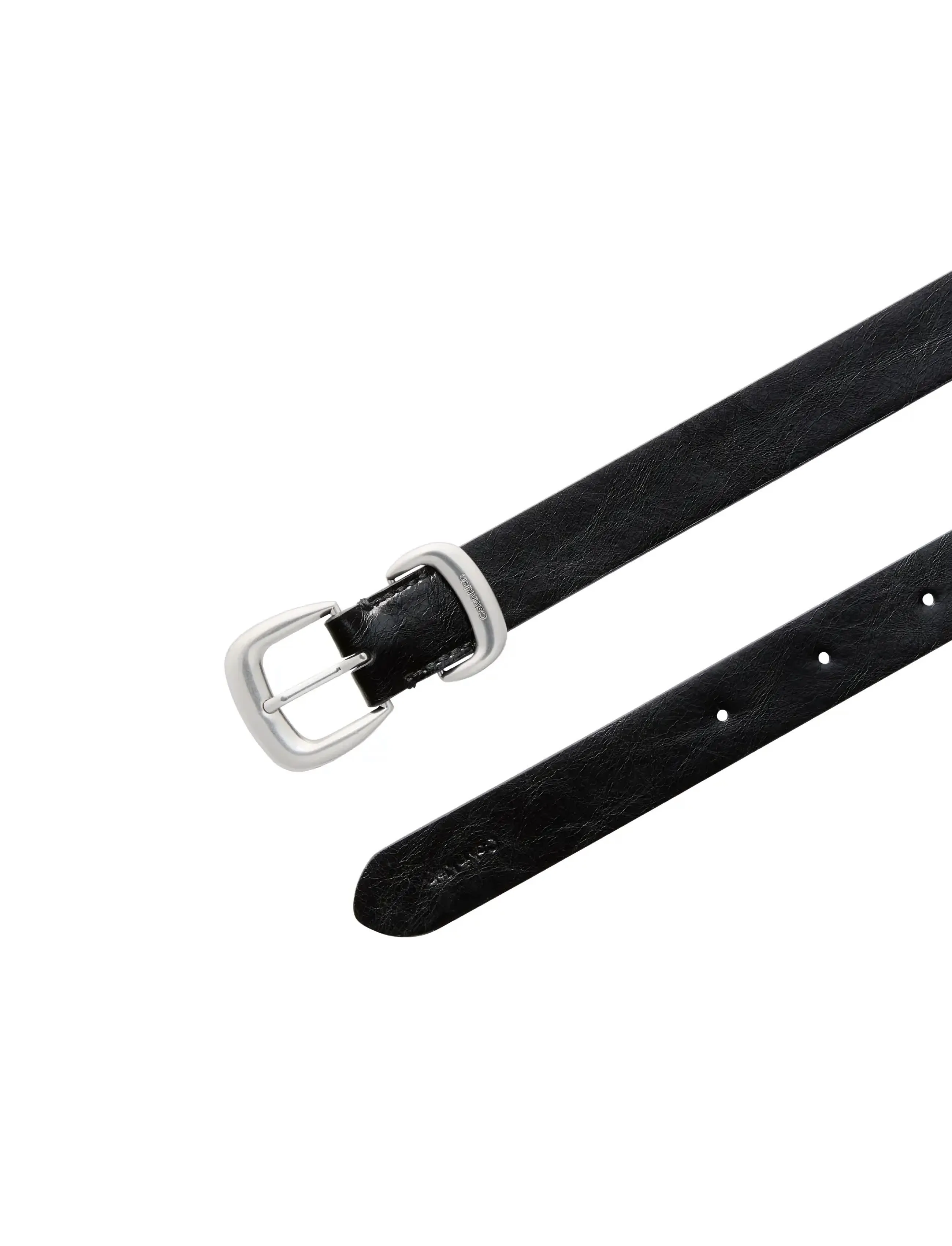 Calvin Klein - 2PIECE LOGO BUCKLE 25MM GLOSSY - paski skórzane - black antique nickel - 1