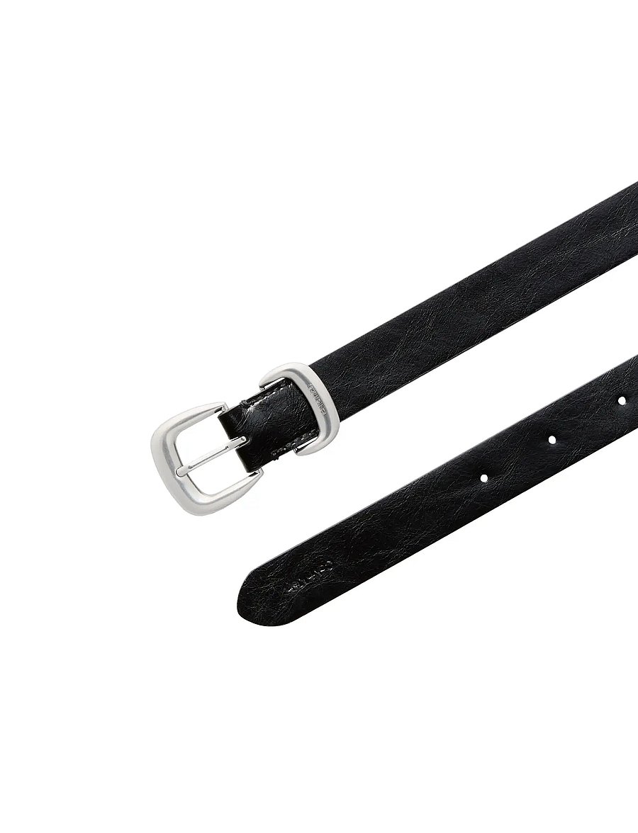 Calvin Klein - 2PIECE LOGO BUCKLE 25MM GLOSSY - paski skórzane - black antique nickel - 1