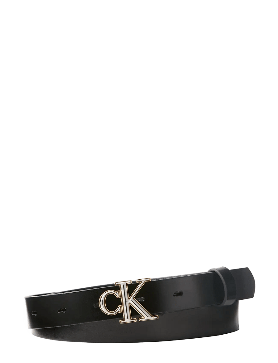 Calvin Klein - ROUND CK 2COLOR BUCKLE SMOOTH 25 - læderbælter - ck black two tone - 0