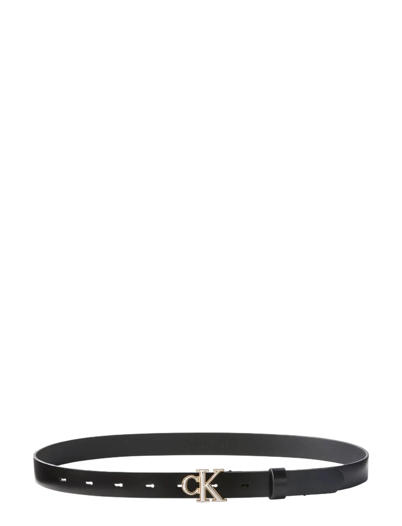 Calvin Klein - ROUND CK 2COLOR BUCKLE SMOOTH 25 - læderbælter - ck black   two tone - 1