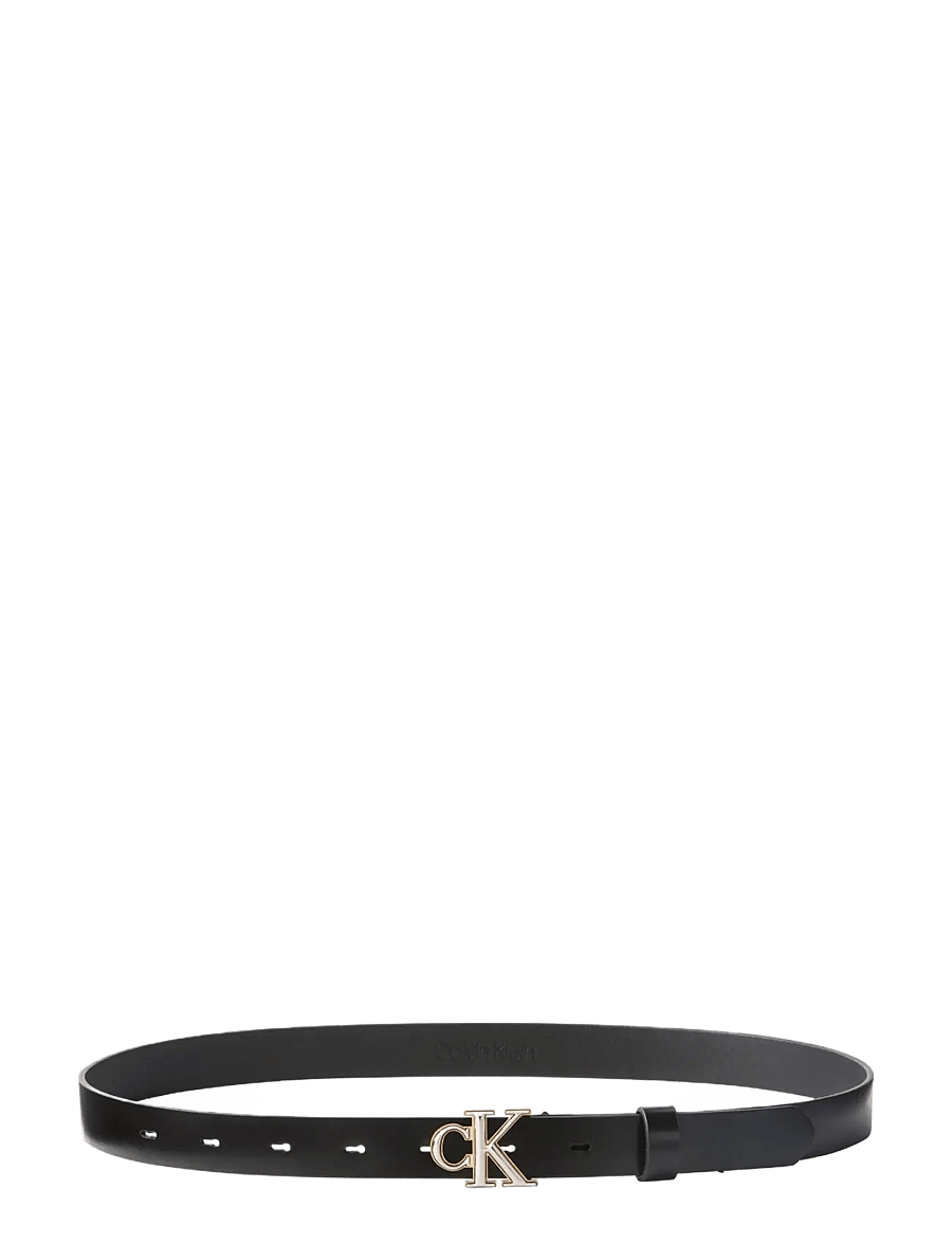 Calvin Klein - ROUND CK 2COLOR BUCKLE SMOOTH 25 - læderbælter - ck black two tone - 1