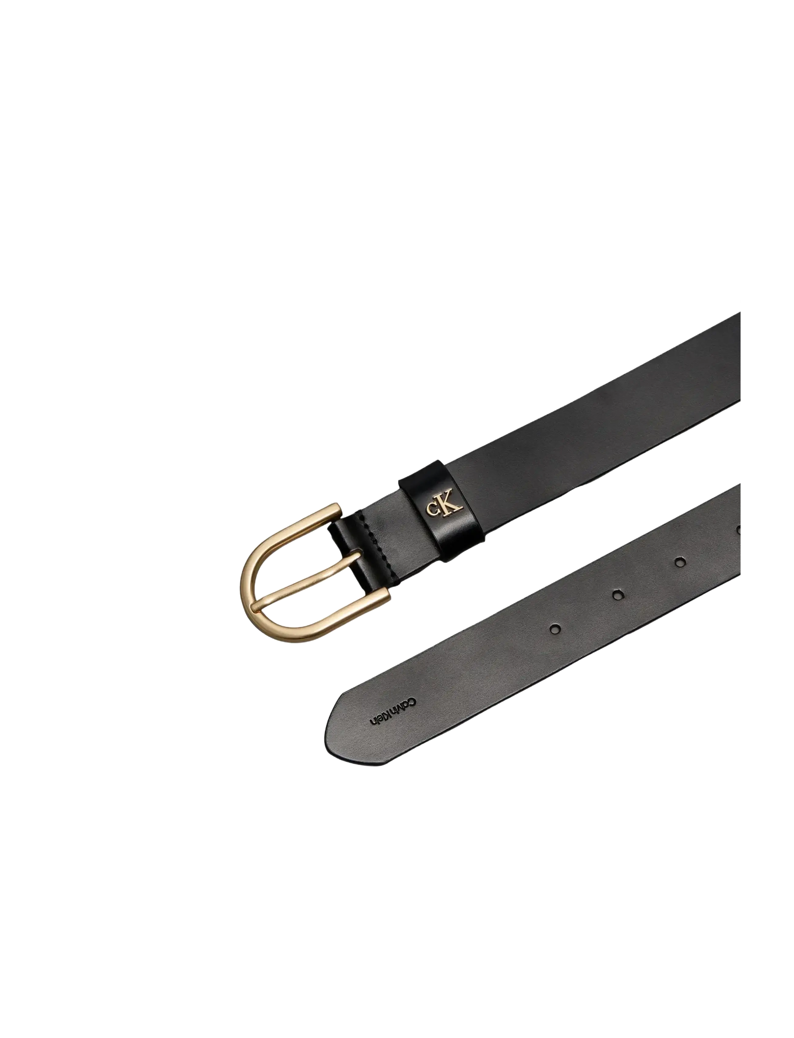 Calvin Klein - ROUNDED BUCKLE CK LOOP 35MM - black   antique light gold - 1