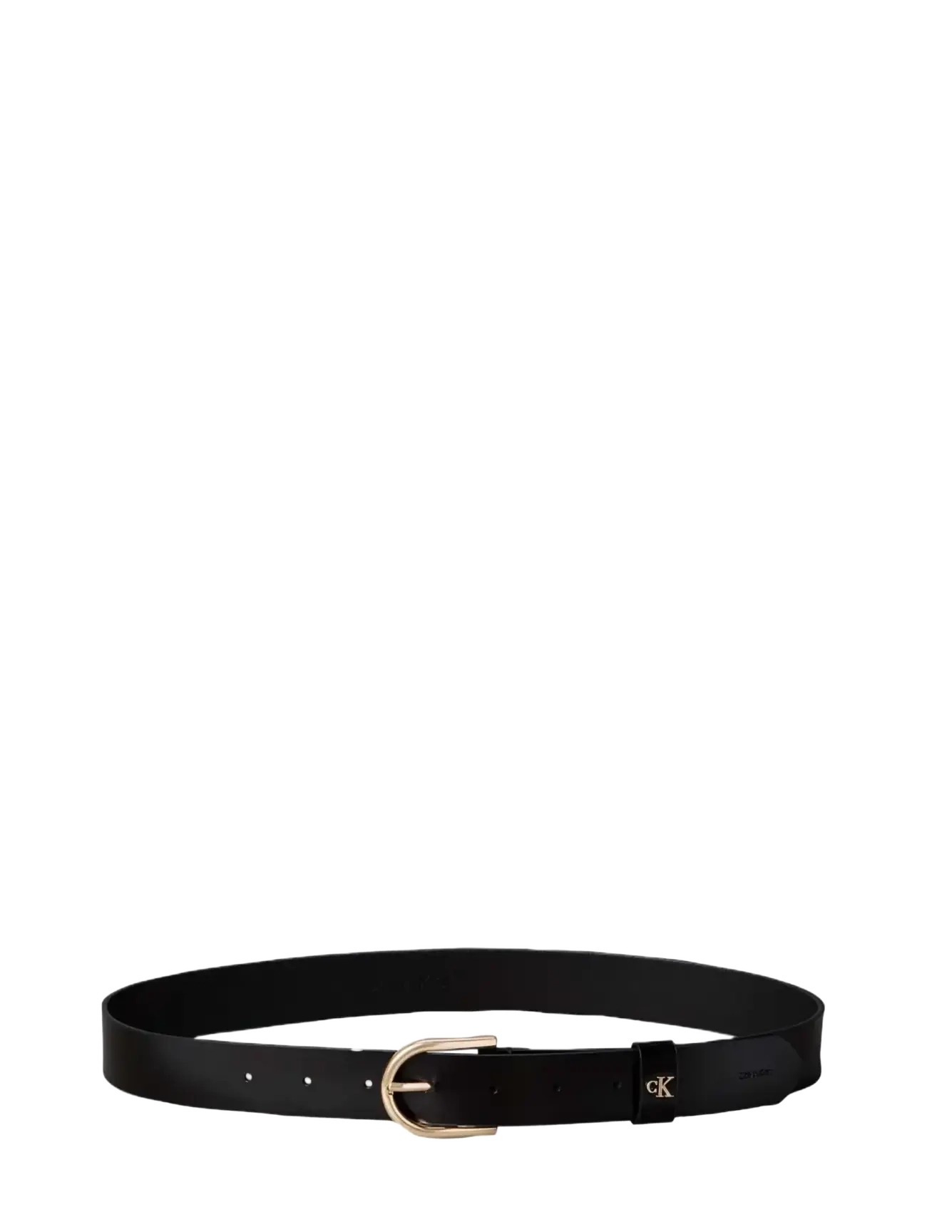 Calvin Klein - ROUNDED BUCKLE CK LOOP 35MM - black   antique light gold - 2