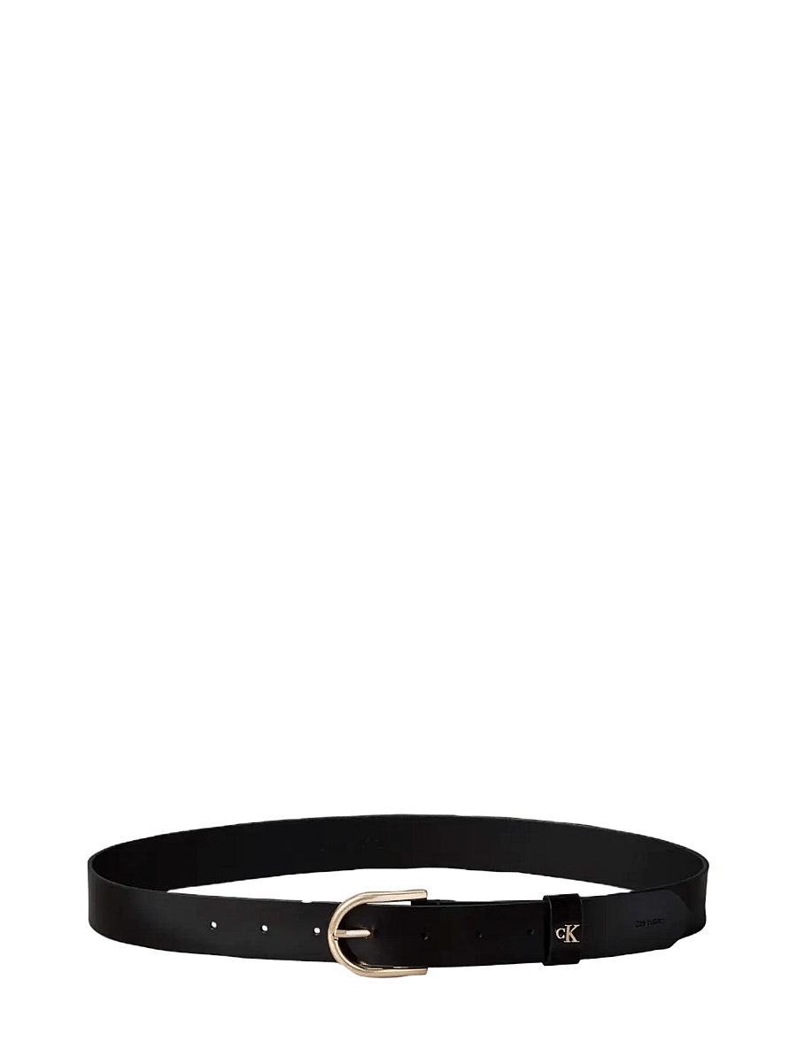 Calvin Klein - ROUNDED BUCKLE CK LOOP 35MM - black antique light gold - 2