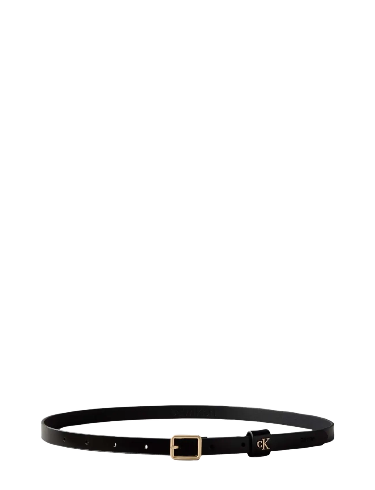 Calvin Klein - SQUARE BUCKLE CK LOOP 15MM - black   antique light gold - 1