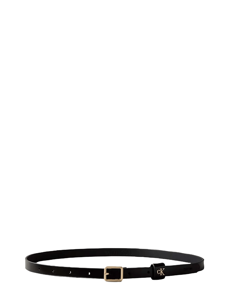 Calvin Klein - SQUARE BUCKLE CK LOOP 15MM - ledergürtel - black antique light gold - 1