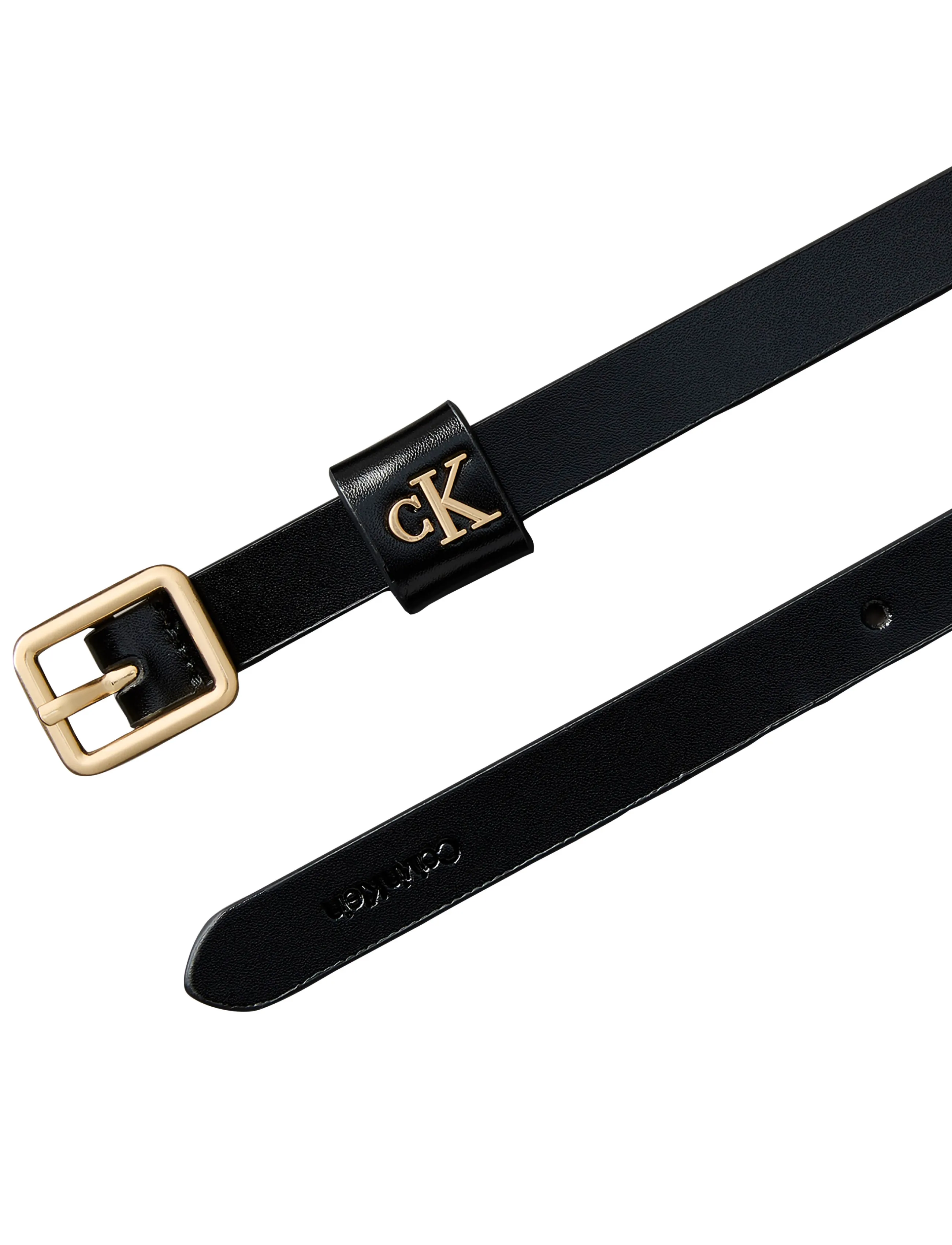 Calvin Klein - SQUARE BUCKLE CK LOOP 15MM - black   antique light gold - 2