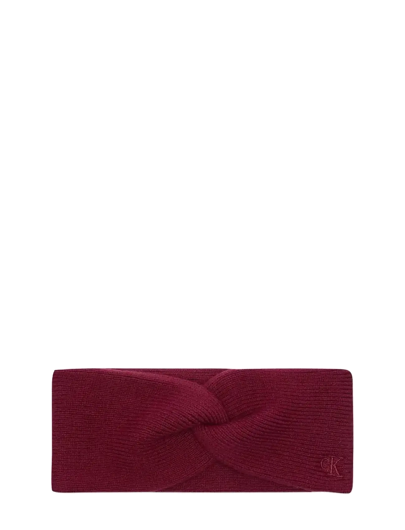 CK FINE RIB TWIST HEADBAND - BEET RED