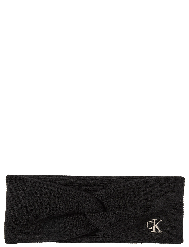 Calvin Klein - CK FINE RIB TWIST HEADBAND - stirnbänder - black - 0
