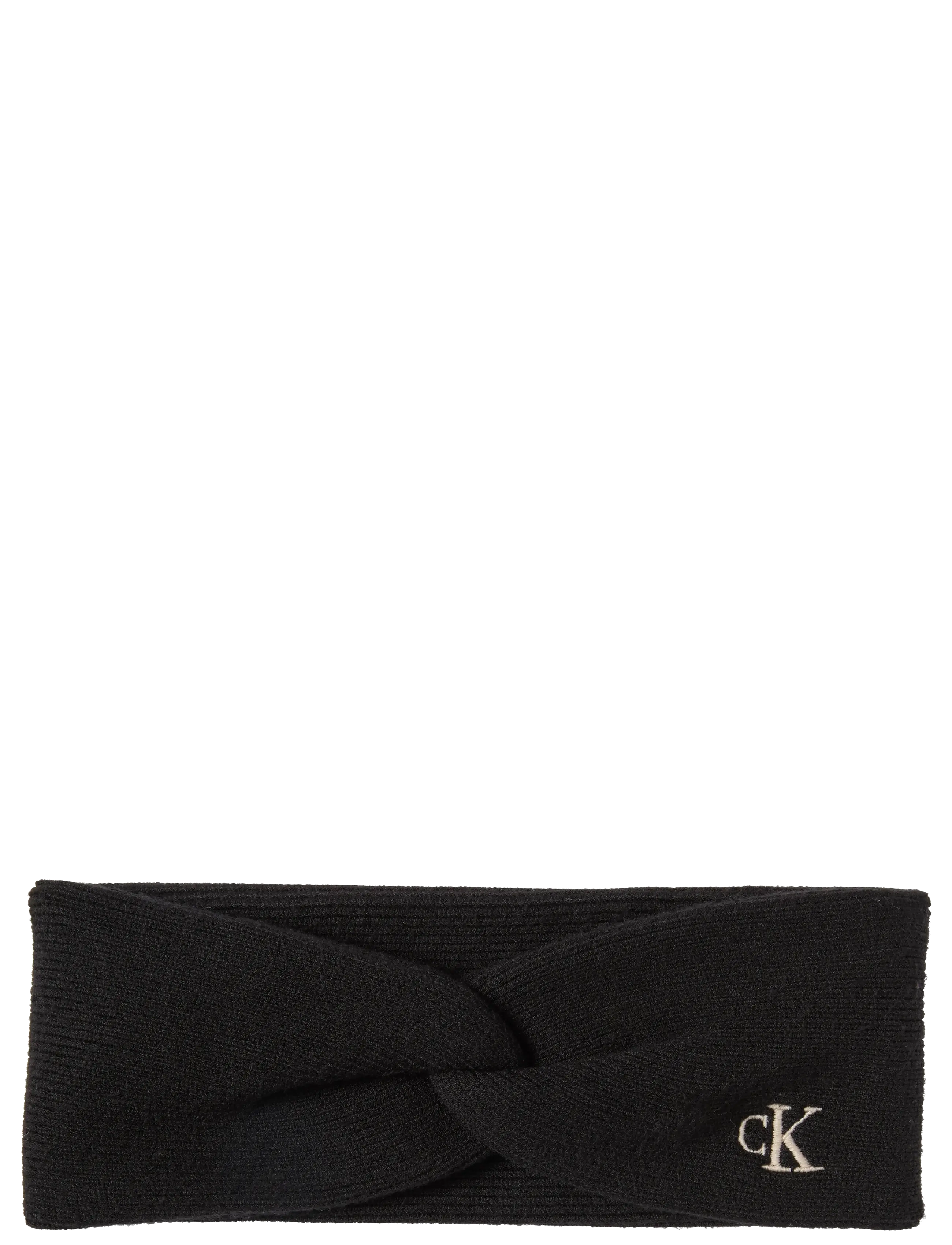 Calvin Klein CK FINE RIB TWIST HEADBAND - Akcesoria - BLACK / black