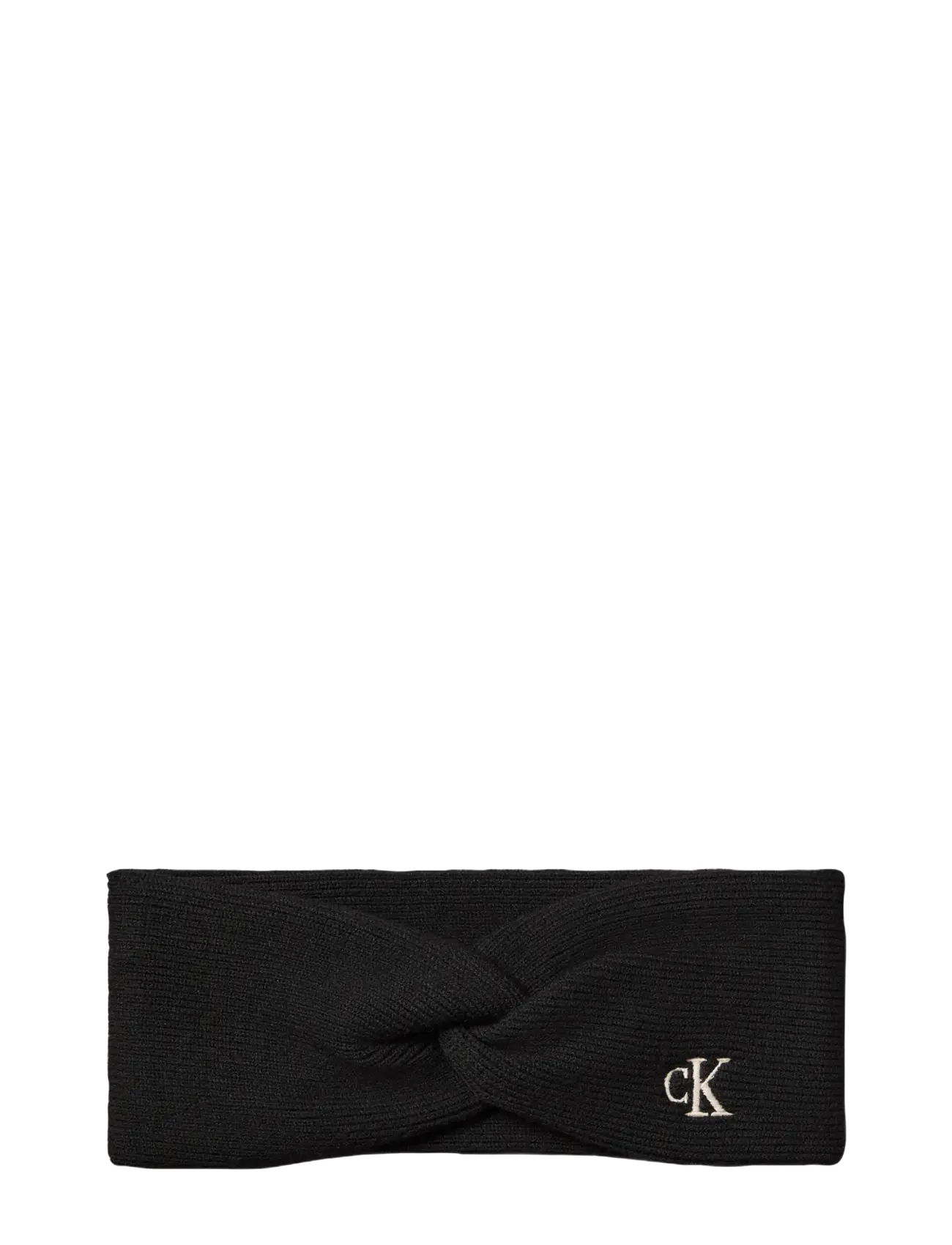 Calvin Klein CK FINE RIB TWIST HEADBAND - Pannband - BLACK / black