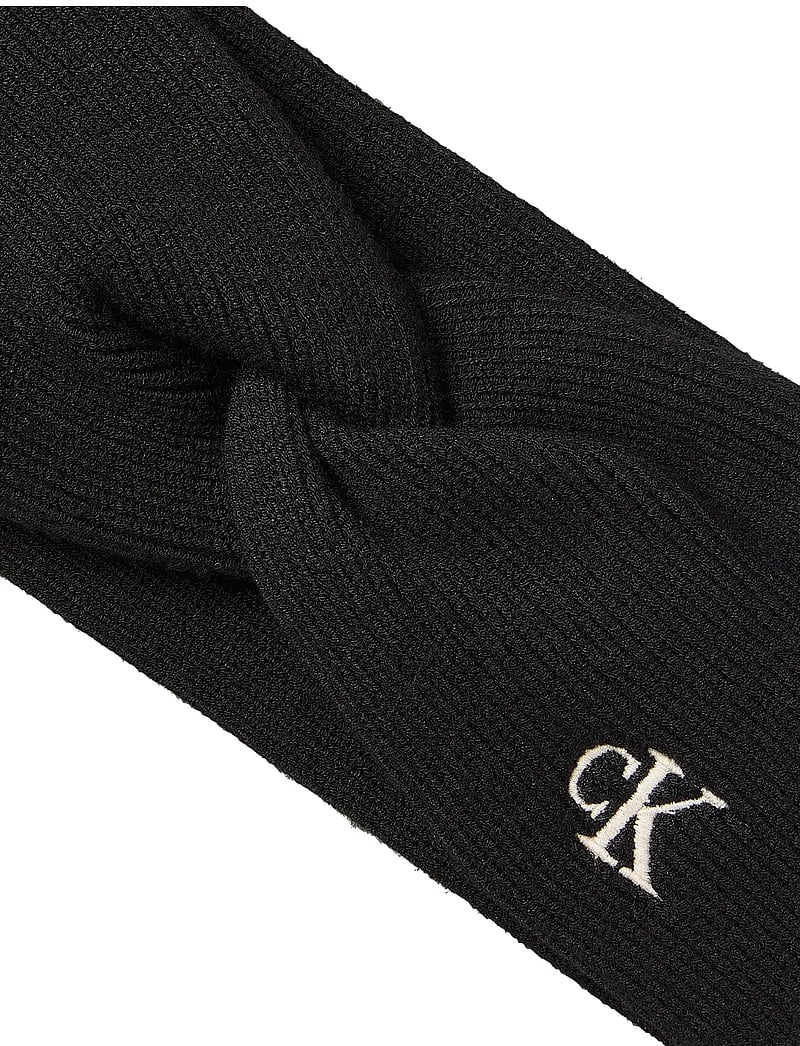 Calvin Klein - CK FINE RIB TWIST HEADBAND - bandeaux - black - 1