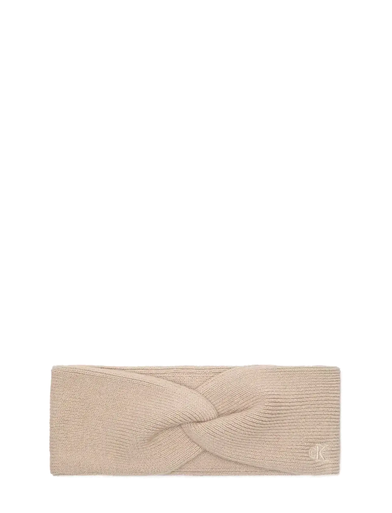 CK FINE RIB TWIST HEADBAND - CHATEAU GRAY