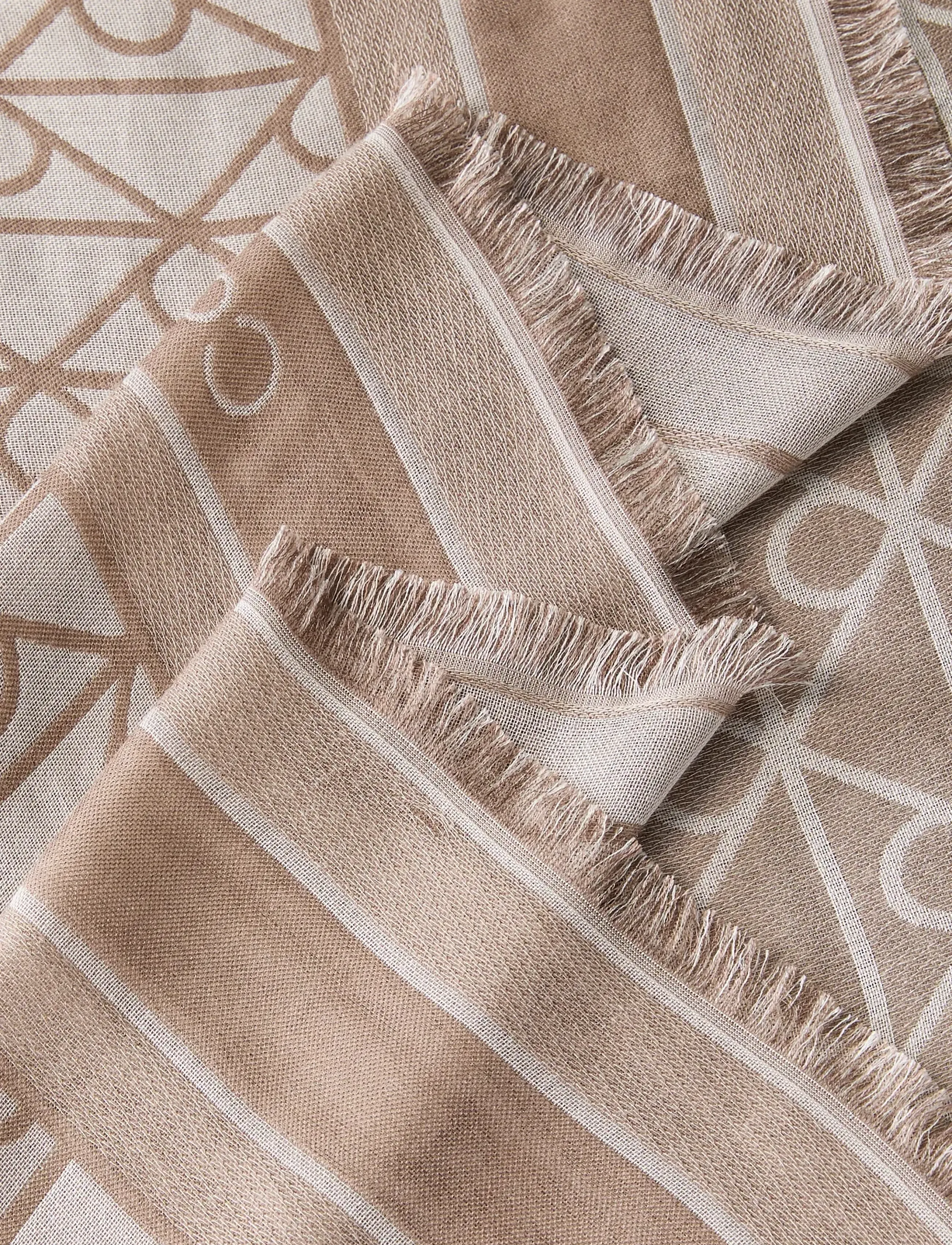 Calvin Klein - EMBLEM AOP JACQUARD SQUARE SCARF - lightweight scarves - desert taupe - 1