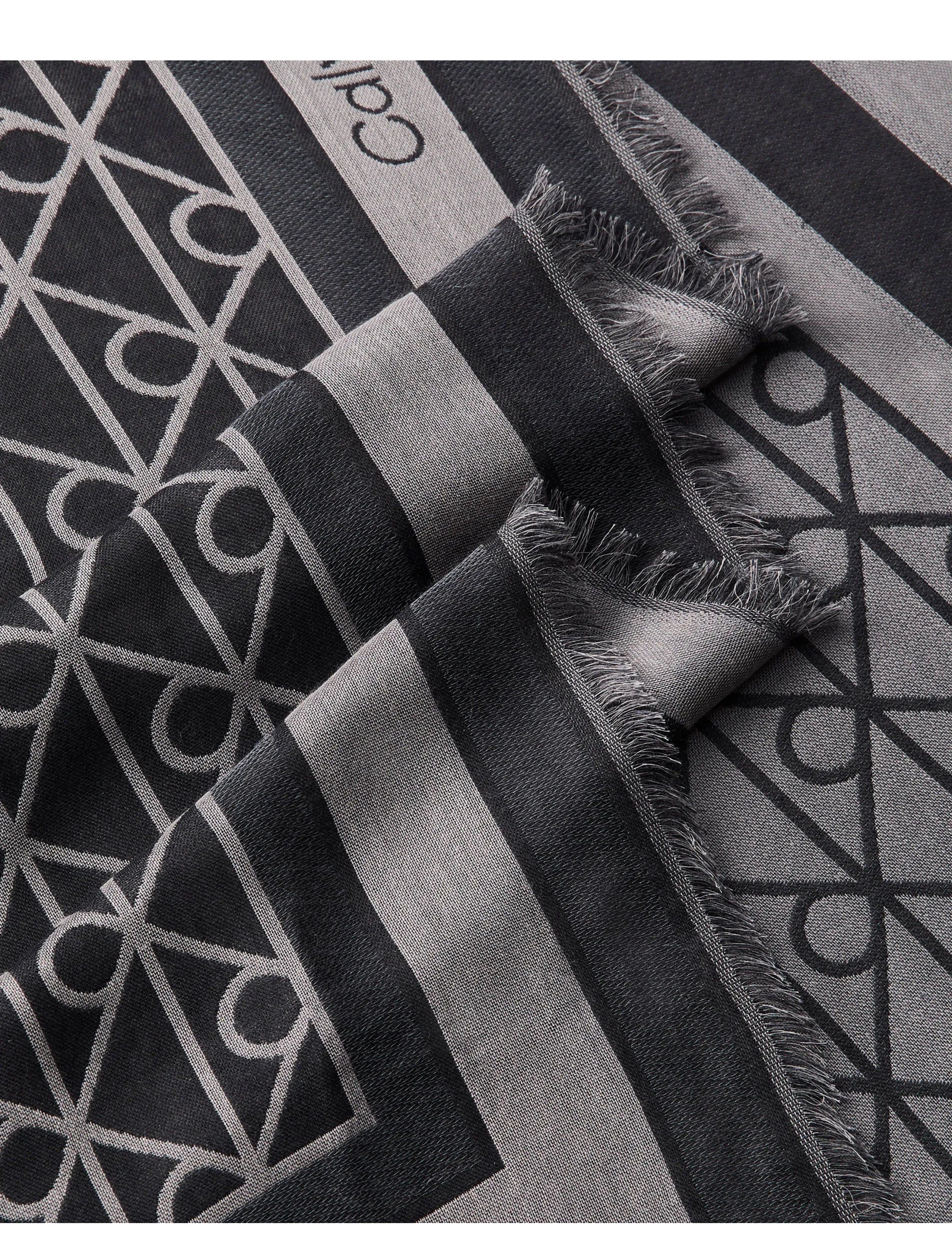 Calvin Klein - EMBLEM AOP JACQUARD SQUARE SCARF - sjalar - new black - 2