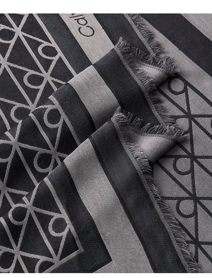 Calvin Klein - EMBLEM AOP JACQUARD SQUARE SCARF - sjalar - new black - 2