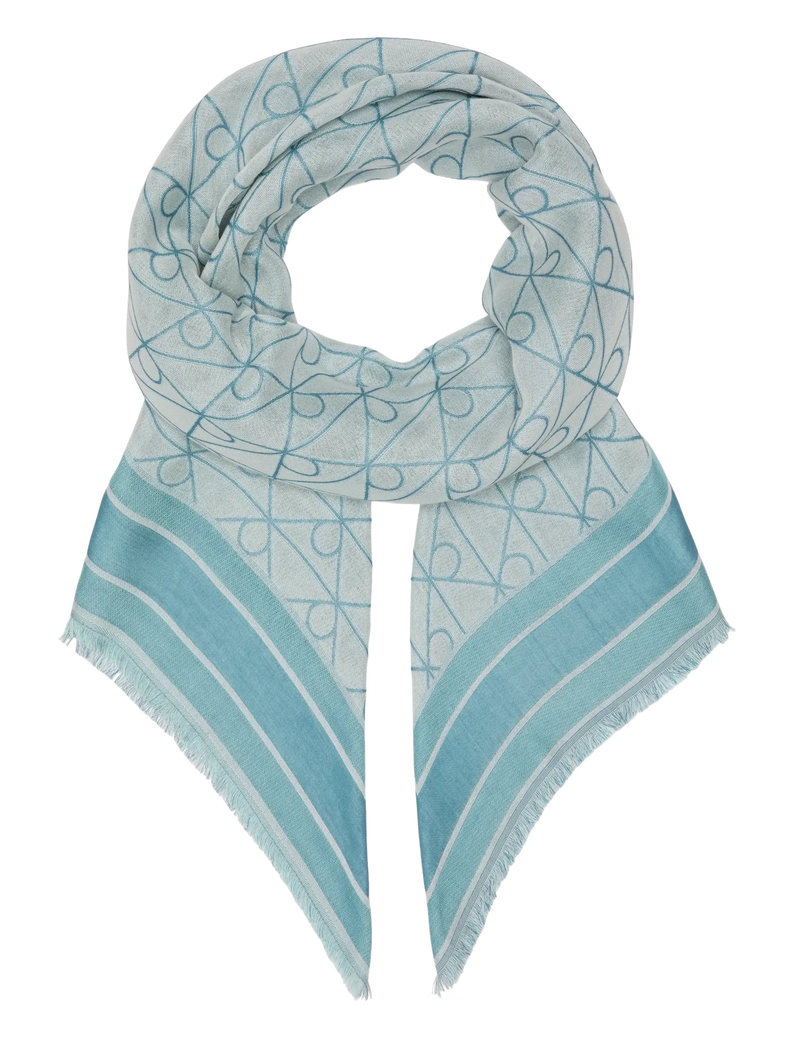 Calvin Klein EMBLEM AOP JACQUARD SQUARE SCARF - Lette skjerf - WHISPERING BLUE / blue