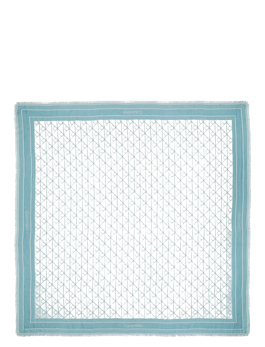Calvin Klein - EMBLEM AOP JACQUARD SQUARE SCARF - kerged sallid - whispering blue - 1
